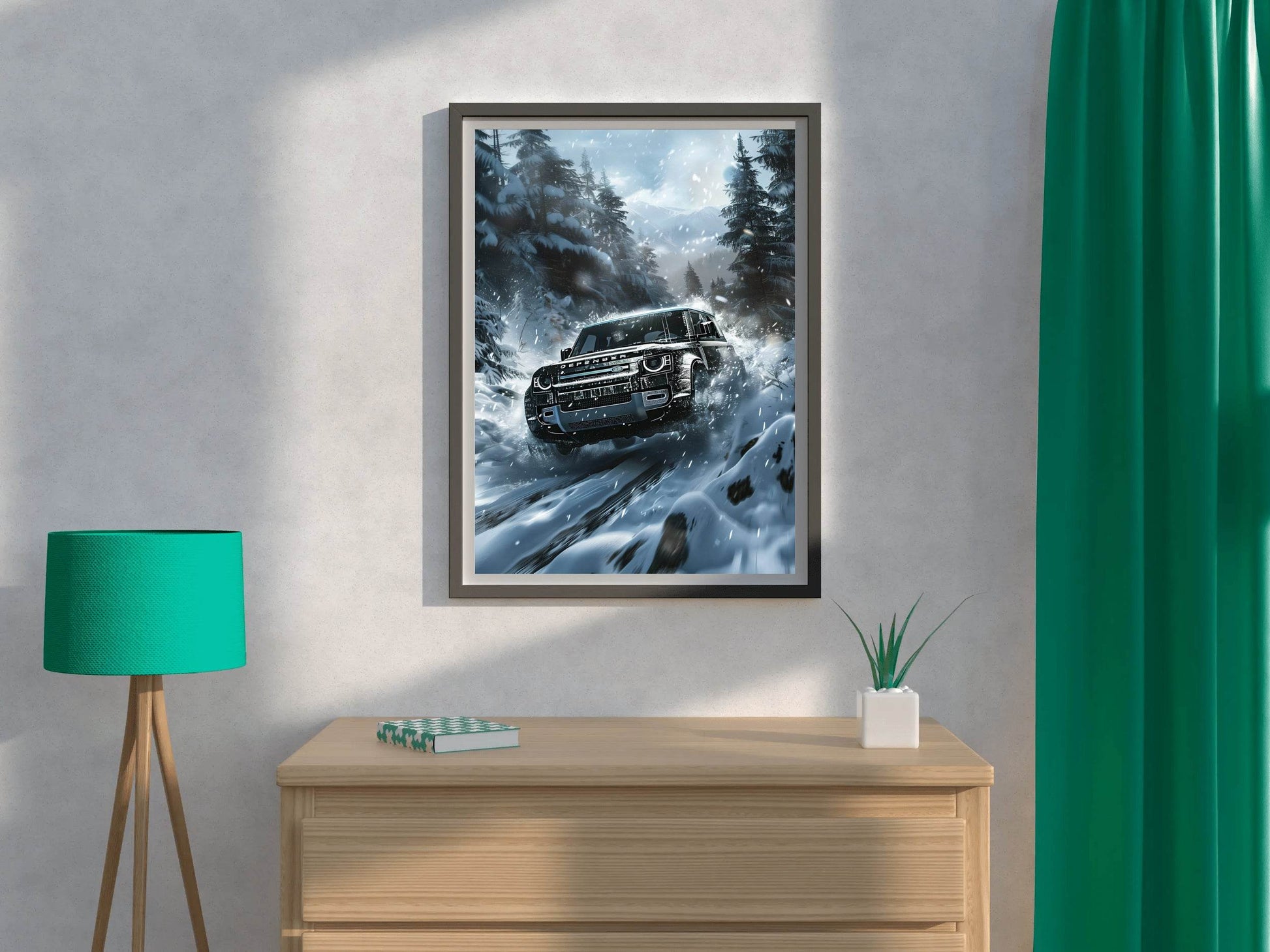 Land Rover Defender Black Wall Art - beink online art store