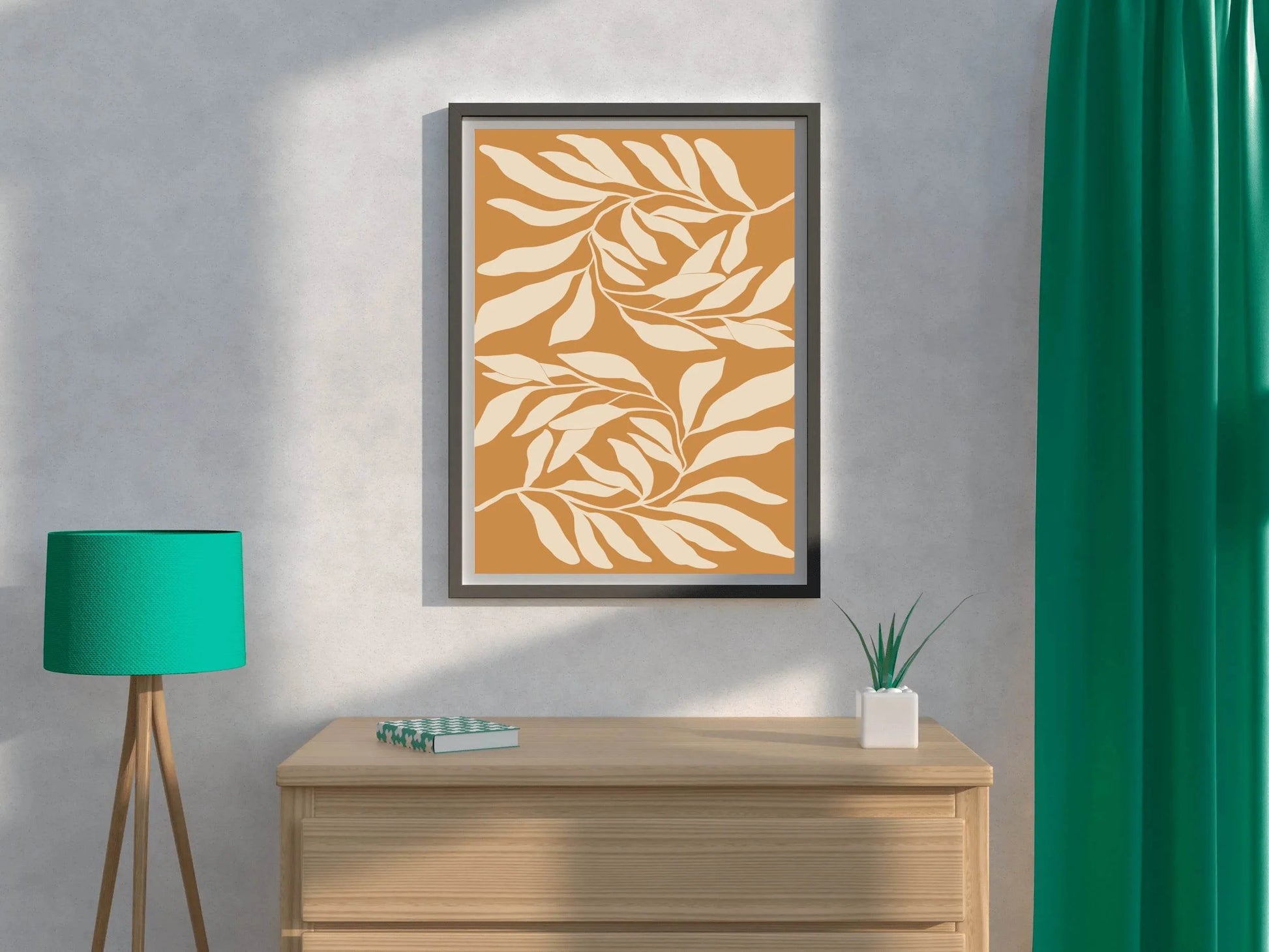 Abstract Botanical Print Minimalist Leaf Pattern ArtWork - beink online art store