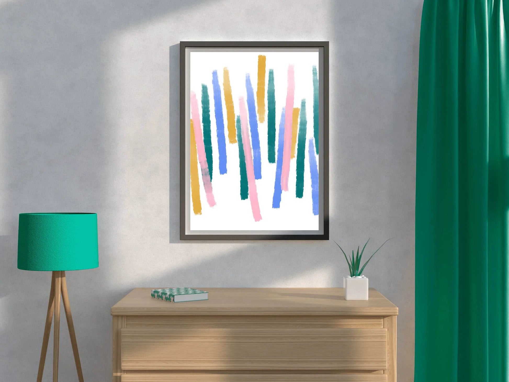 Colored Cylindrical Lines Wall Art - beink online art store