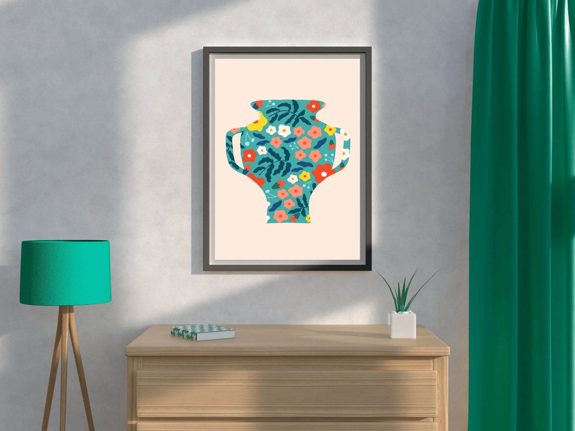 Decorated Flower Pot Painting Wall Art - beink online art store