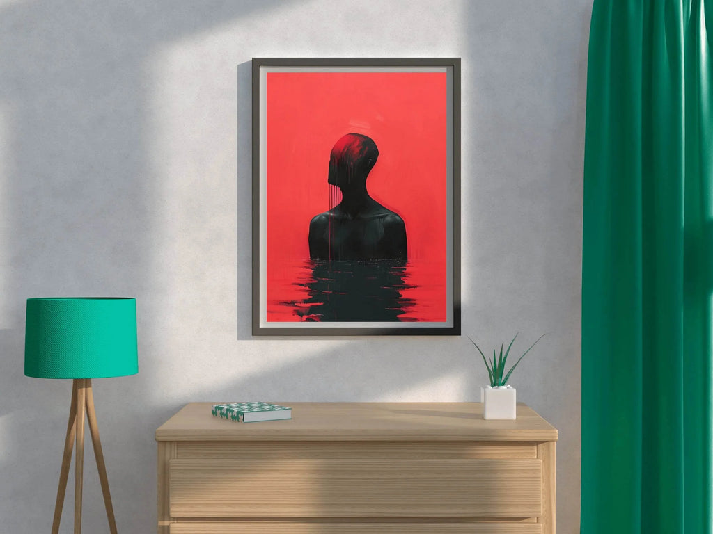 Painting Of Person Drowned In Blood Wall Art - beink online art store