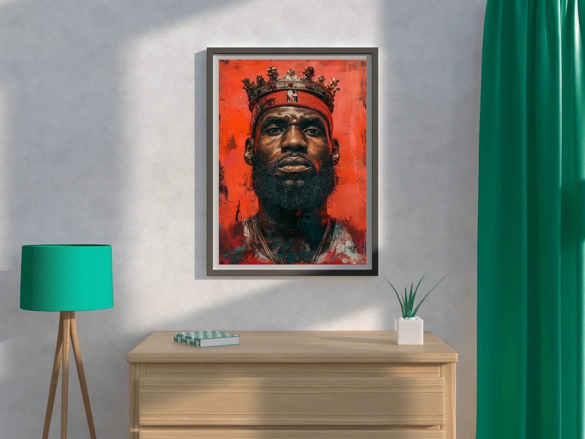 Master Flame Sports Aesthetic Wall Art Poster for Living Room, Home & Wall Decor | Basketball | King LeBron James - beink online art store