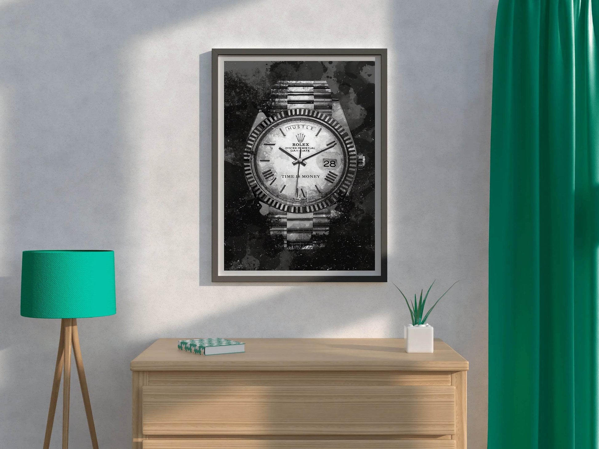 Rolex Watch With Dark Background Wall Art - beink online art store