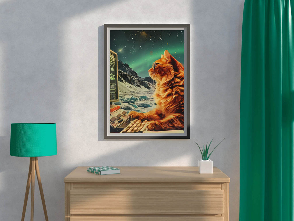 A Cat Watching The Computer Wall Art - beink online art store