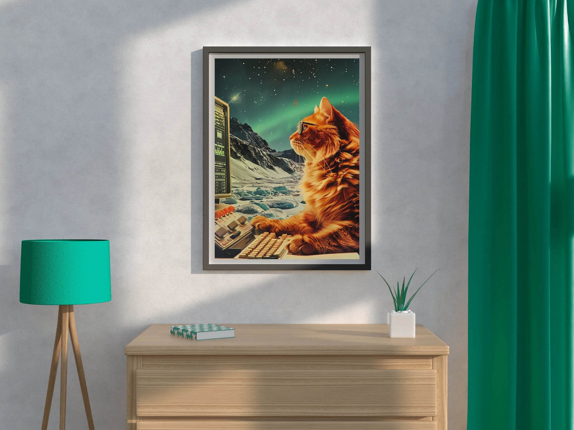 A Cat Watching The Computer Wall Art - beink online art store