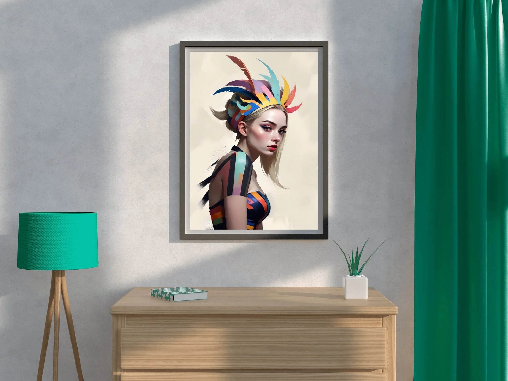 Girl with Colorful dress Wall Art - beink online art store