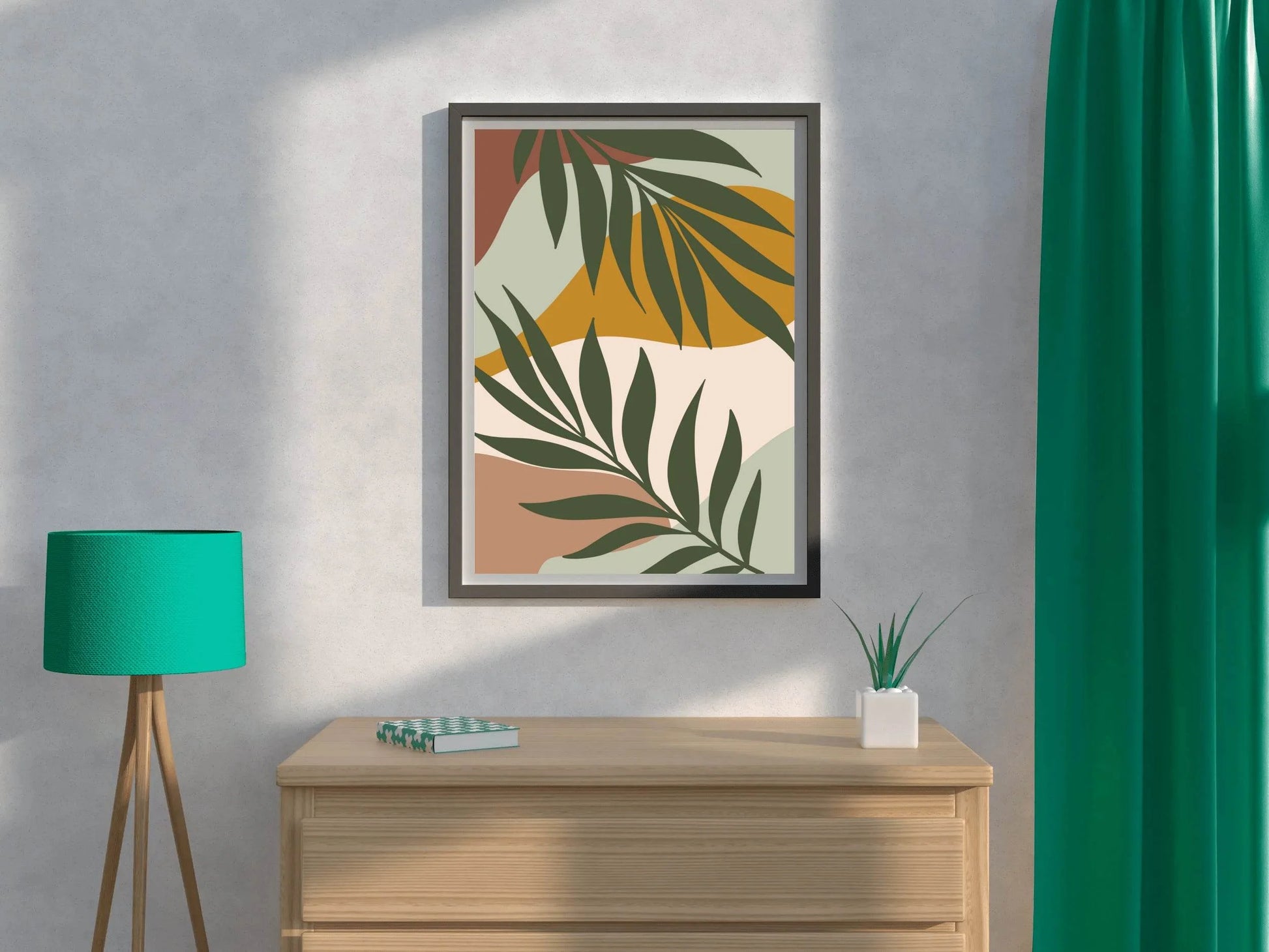 Abstract Palm Green Leaves ArtWork - beink online art store
