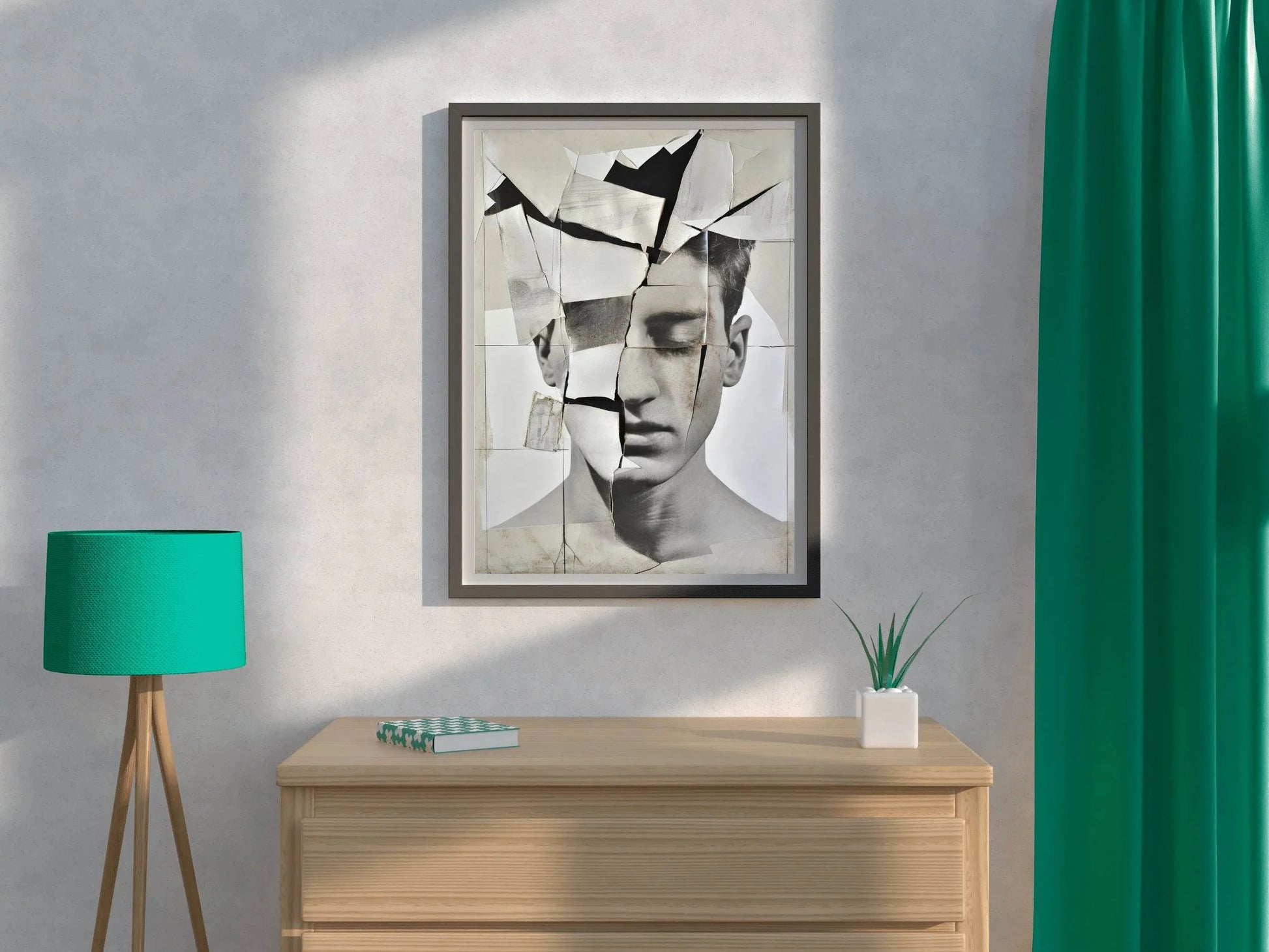 Torn Portrait of Men Face Digital Art - beink online art store