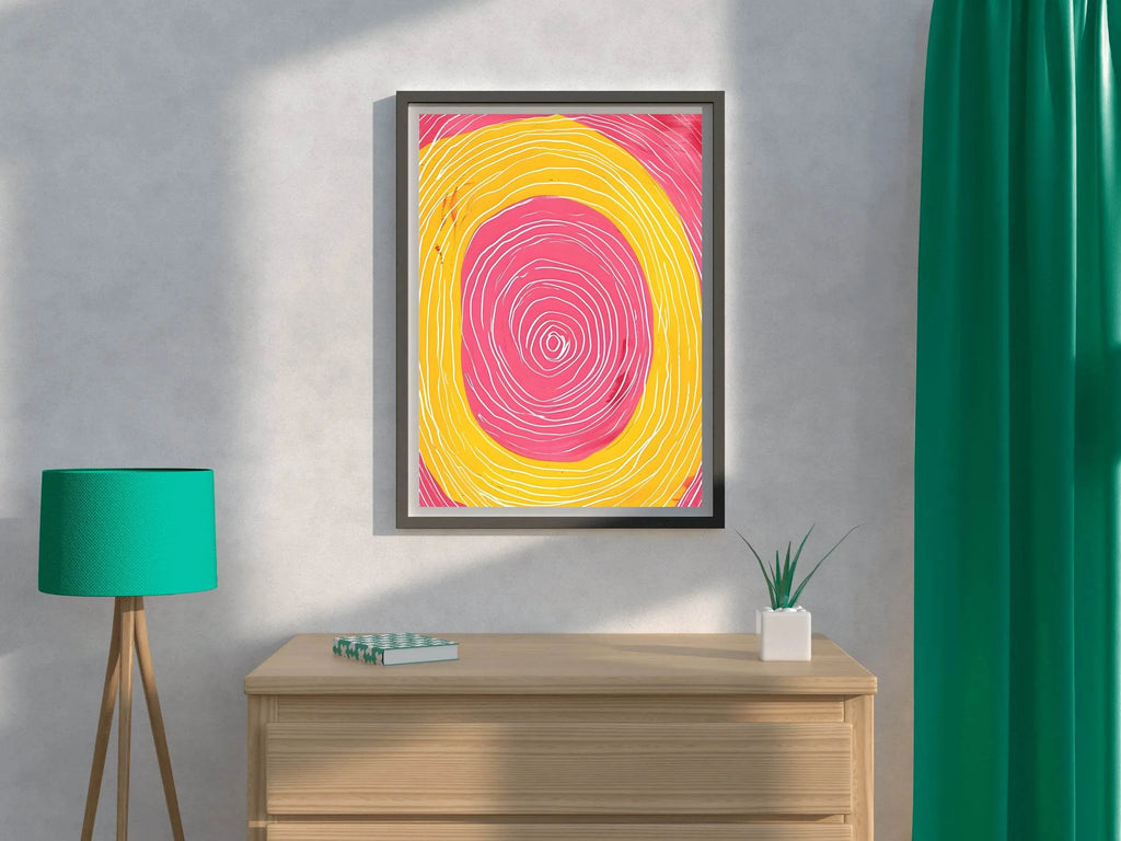 Yellow and Pink Swirl Digital Art - beink online art store