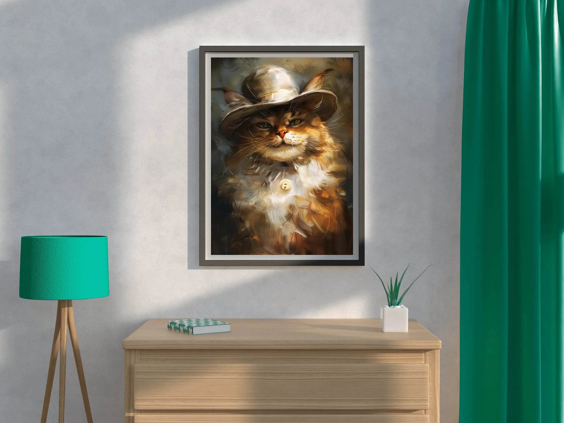 Hand Painted Persian Cat Illustration - beink online art store