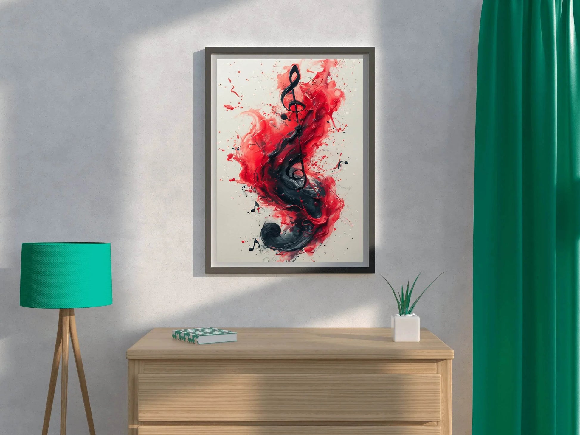 Red Musical Note Wall Aert - beink online art store