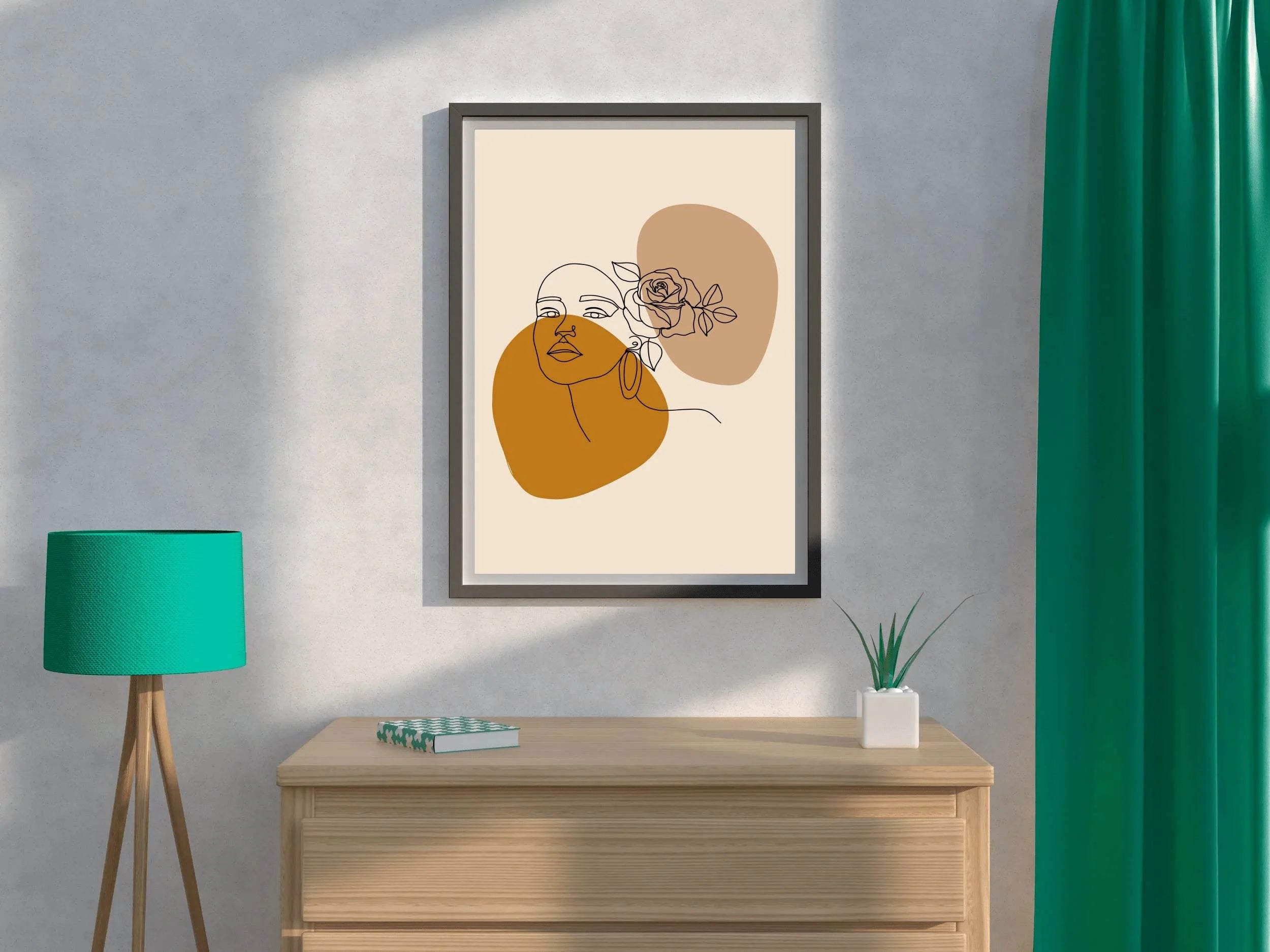 Line Rose Hairpin Wall Art - beink online art store