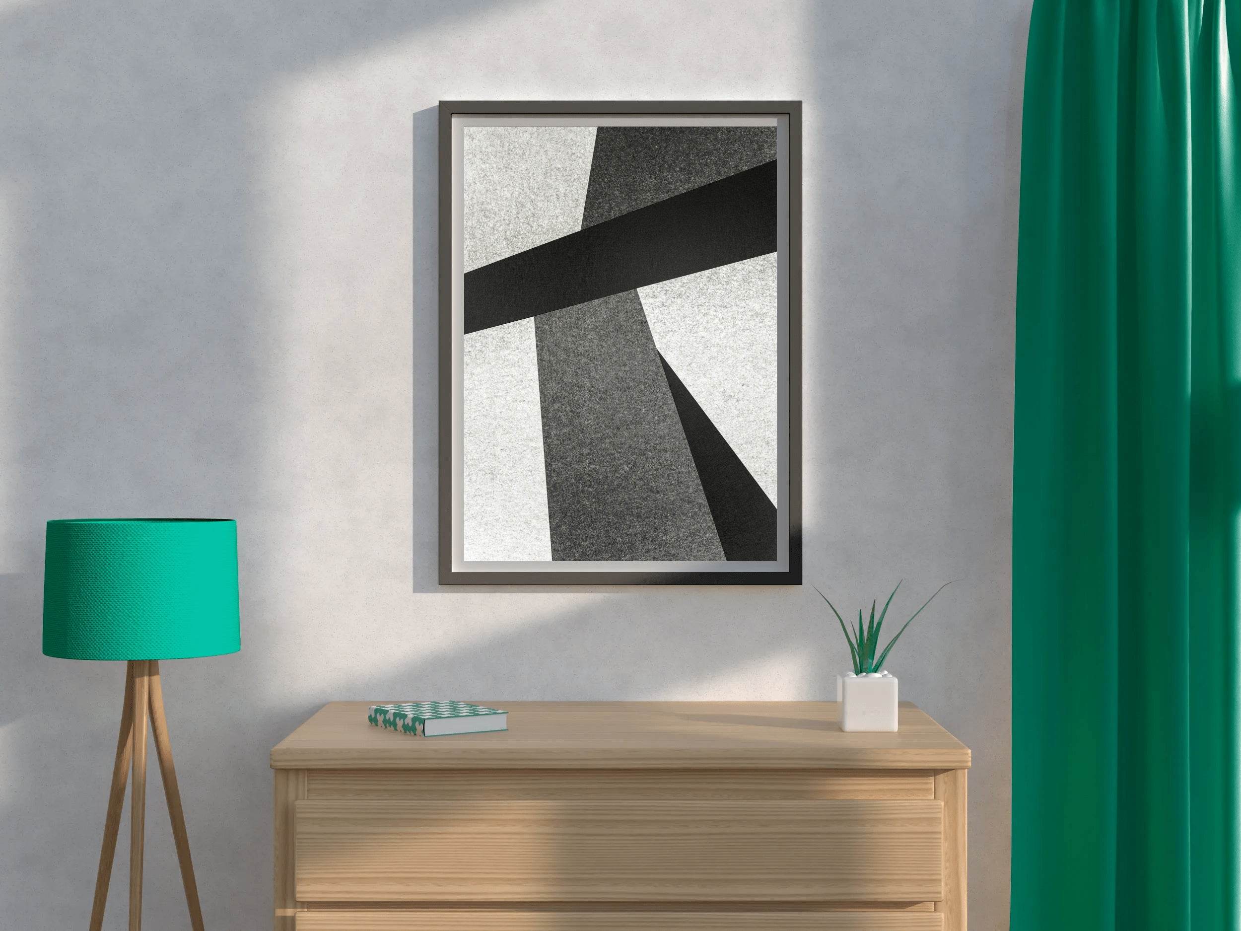 Black and White Lines Abstract Wall Art - beink online art store
