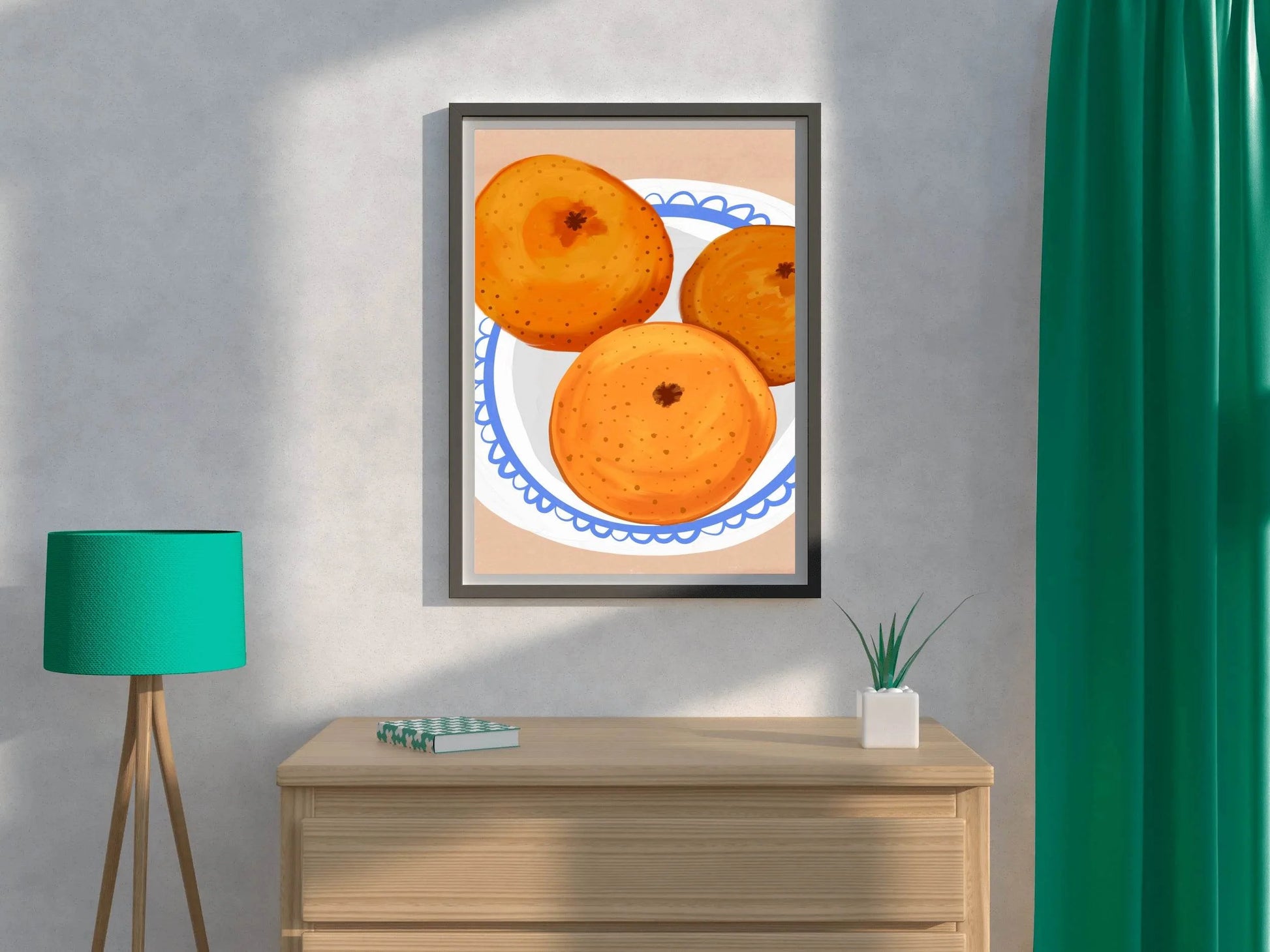 Orange Fruit on A Plate Wall Art - beink online art store