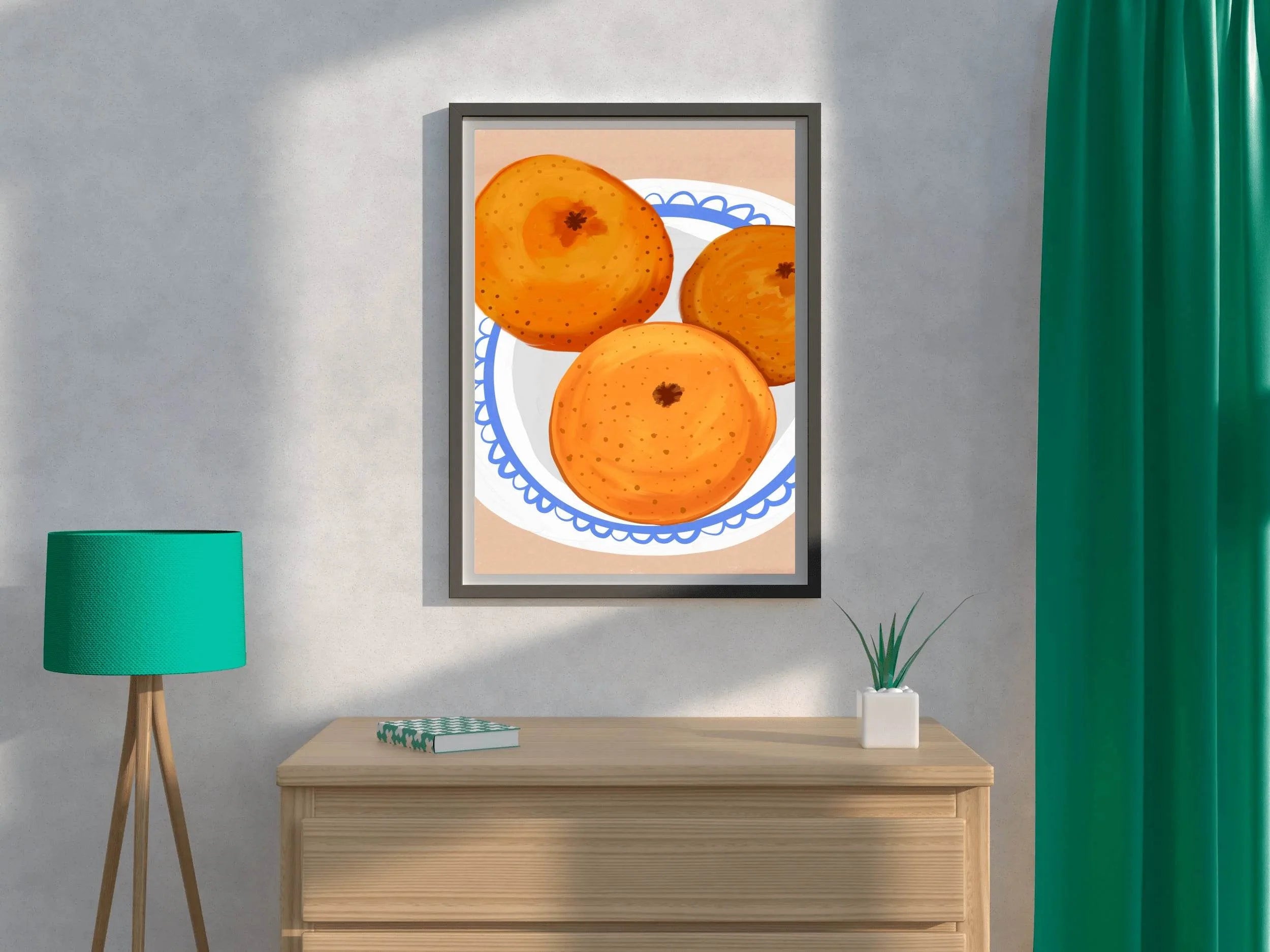 Orange Fruit on A Plate Wall Art - beink online art store