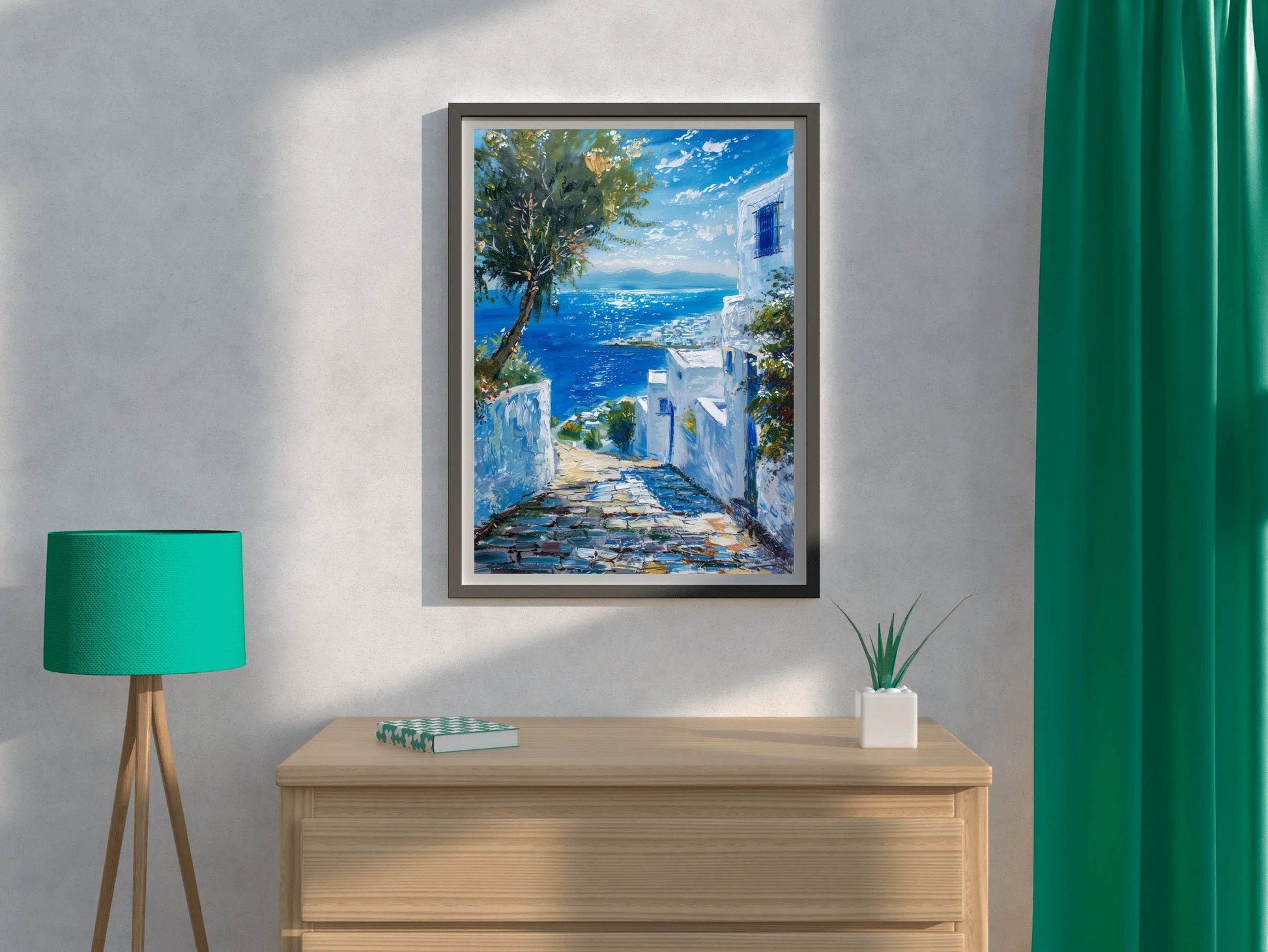 Watercolor Painting Of Coastal Alleys Wall Art - beink online art store