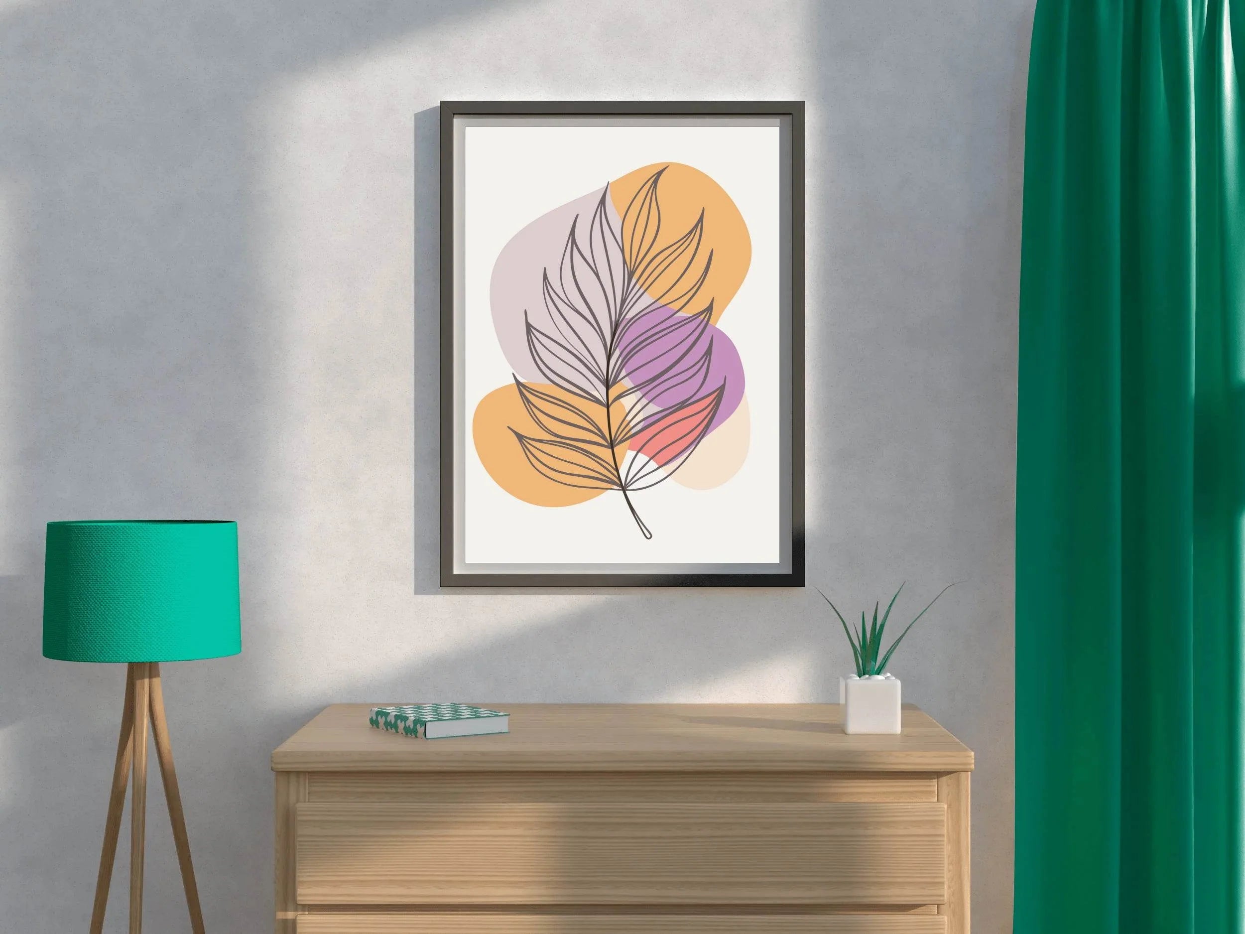 Minimal Design Of Fern Leaves Wall Art - beink online art store
