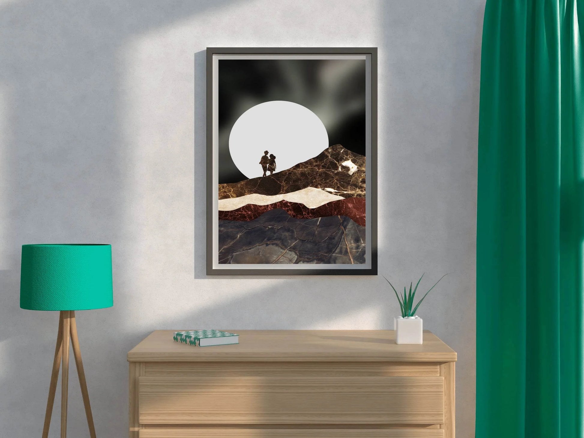Cosmic Couple on Mountains Wall Art - beink online art store
