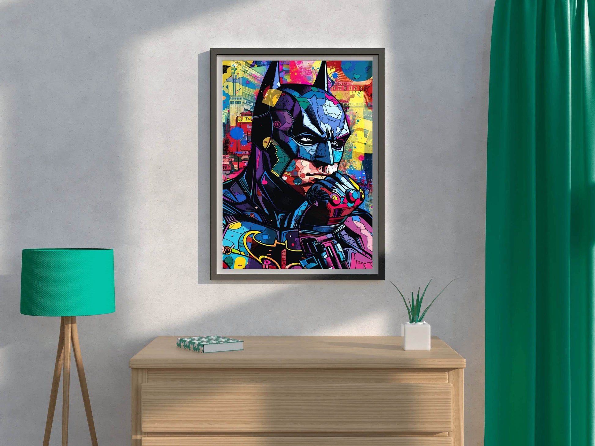 Cartoon Illustration Painting of Batman - beink online art store