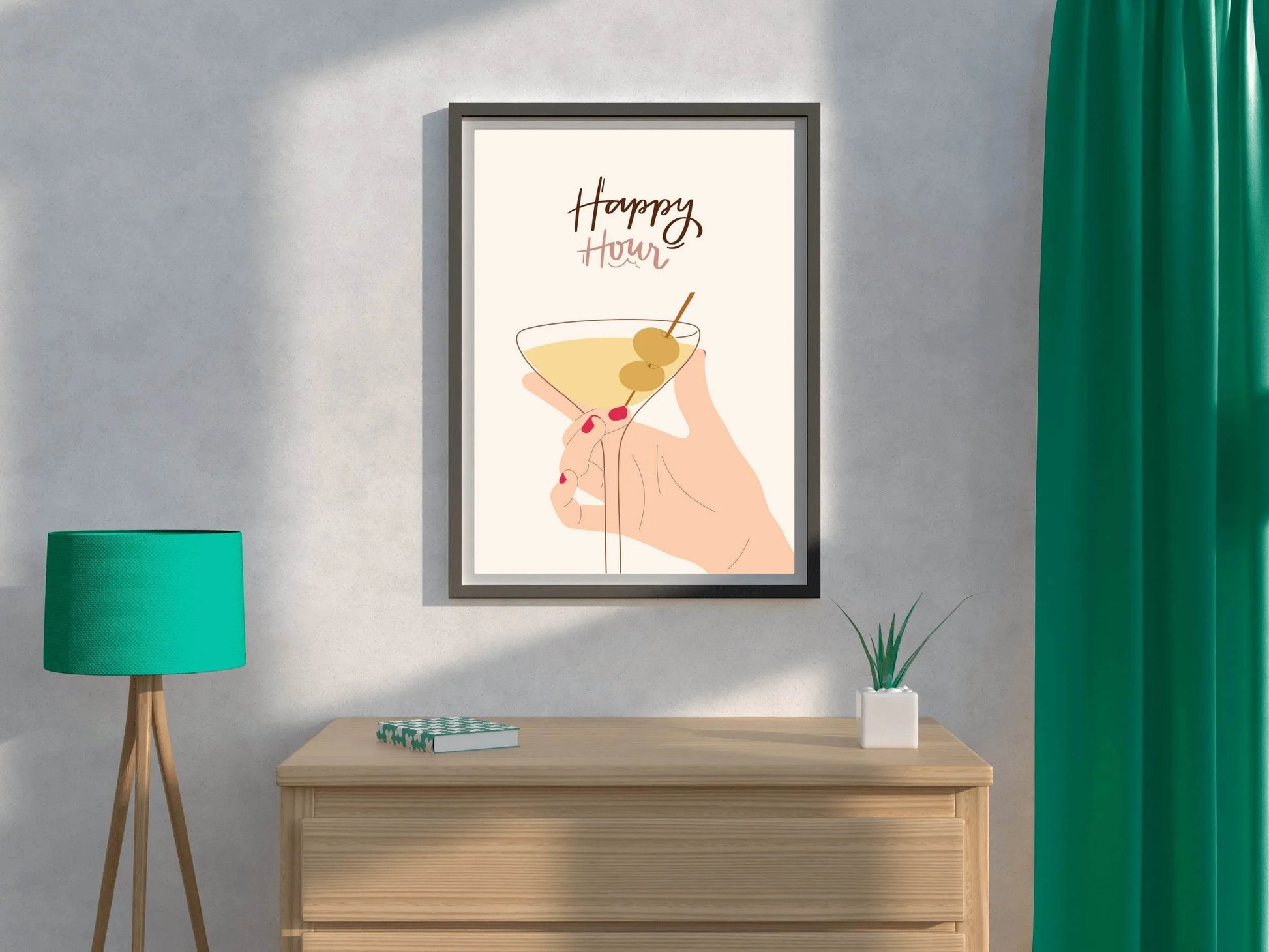 Cocktail Glass With Olives Wall Art - beink online art store