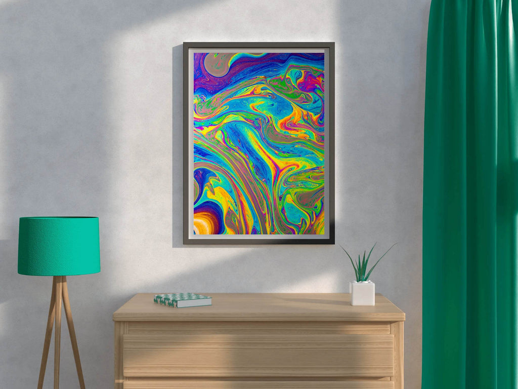 Multicolor Oil Paint Fluid Abstract Wall Art - beink online art store