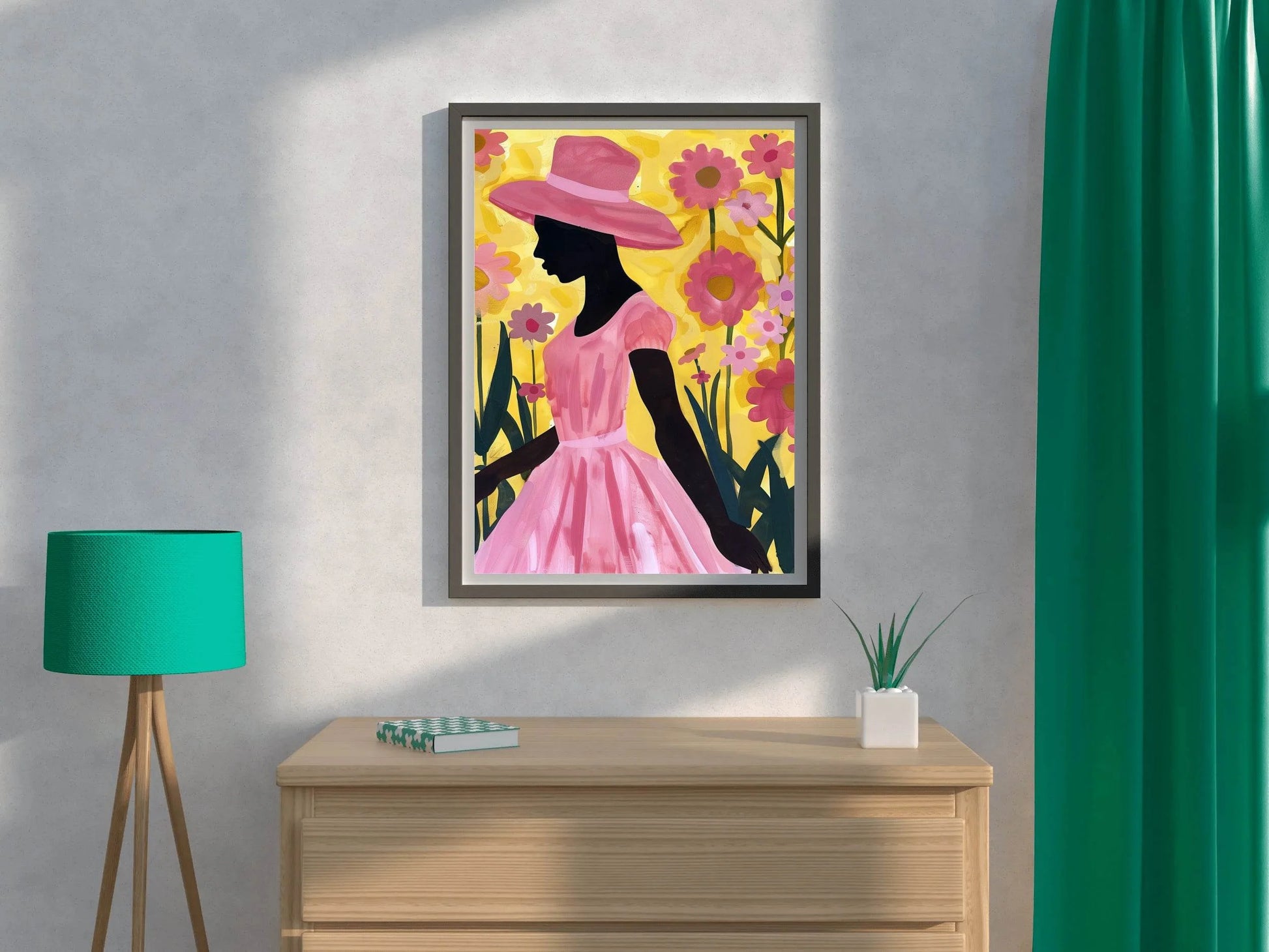 African Woman Flowers Wall Art - beink online art store