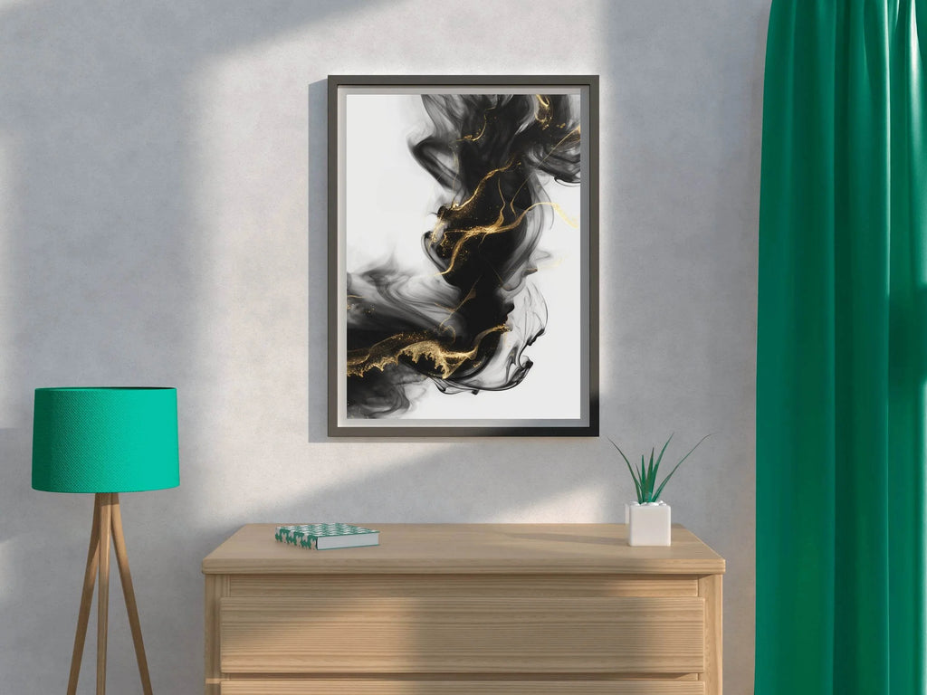 Black and Gold Smoke Wall Art - beink online art store