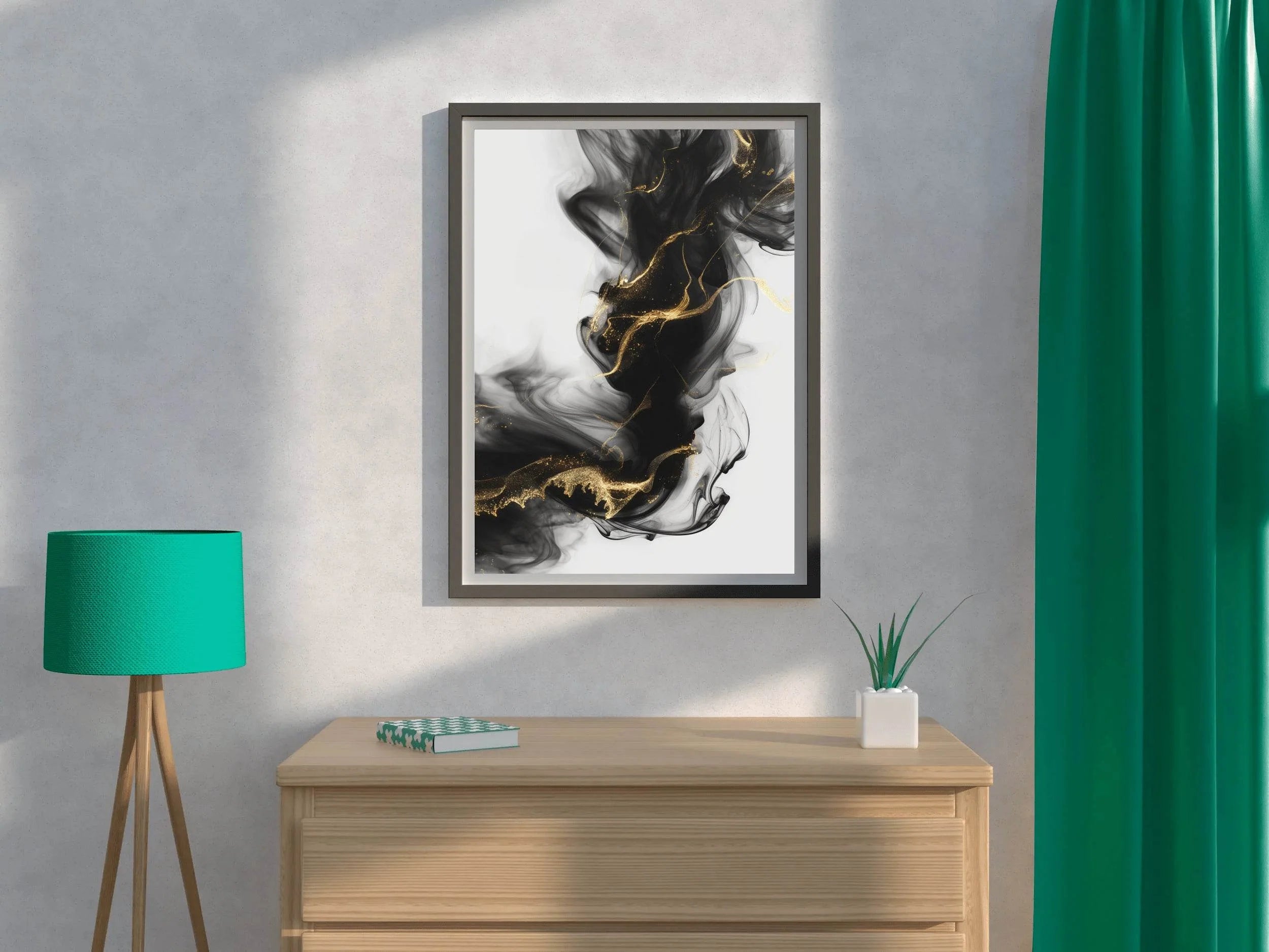 Black and Gold Smoke Wall Art - beink online art store