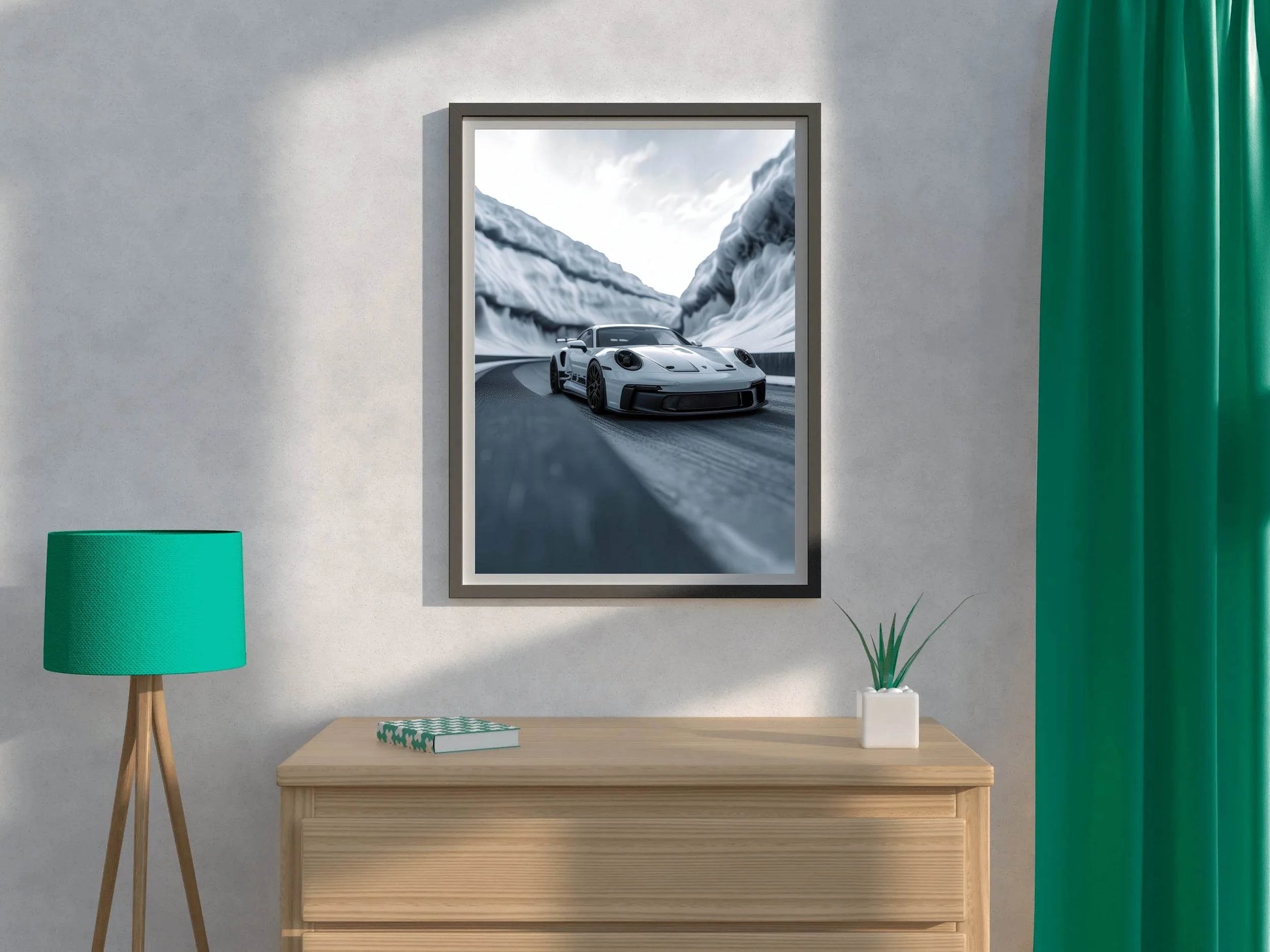 Porsche 992 GT3 White Wall Art - beink online art store