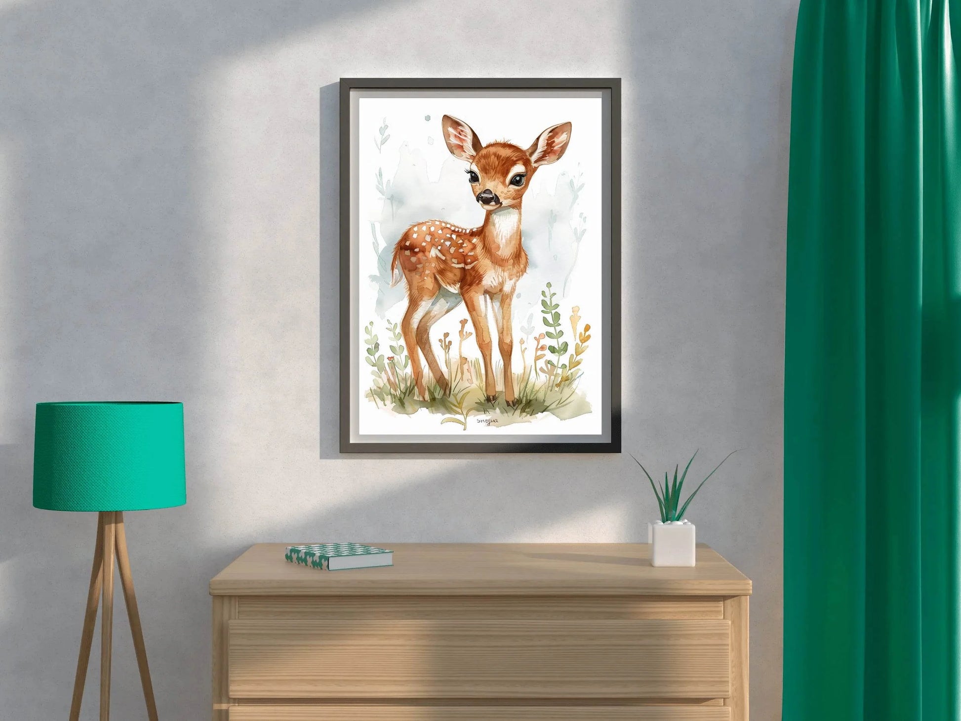 Painting of Watercolor Deer - beink online art store