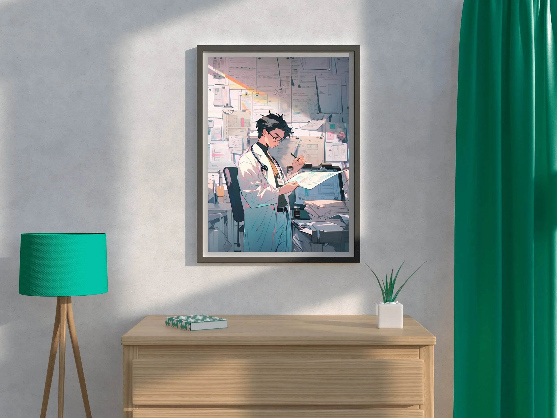 Rendering of Anime Doctor at Job Anime Wall Art - beink online art store