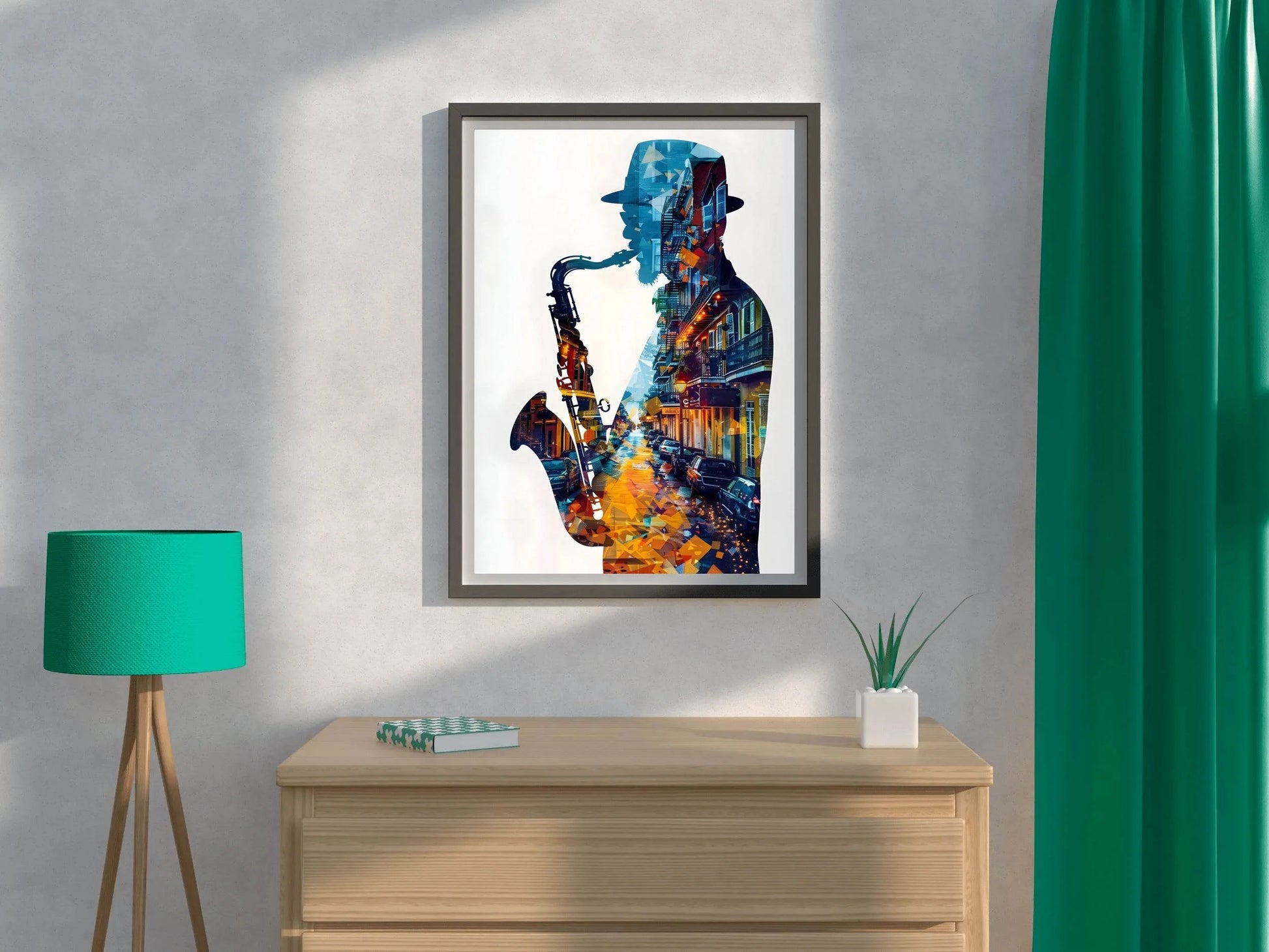 African Male Saxophonist Wall Art - beink online art store