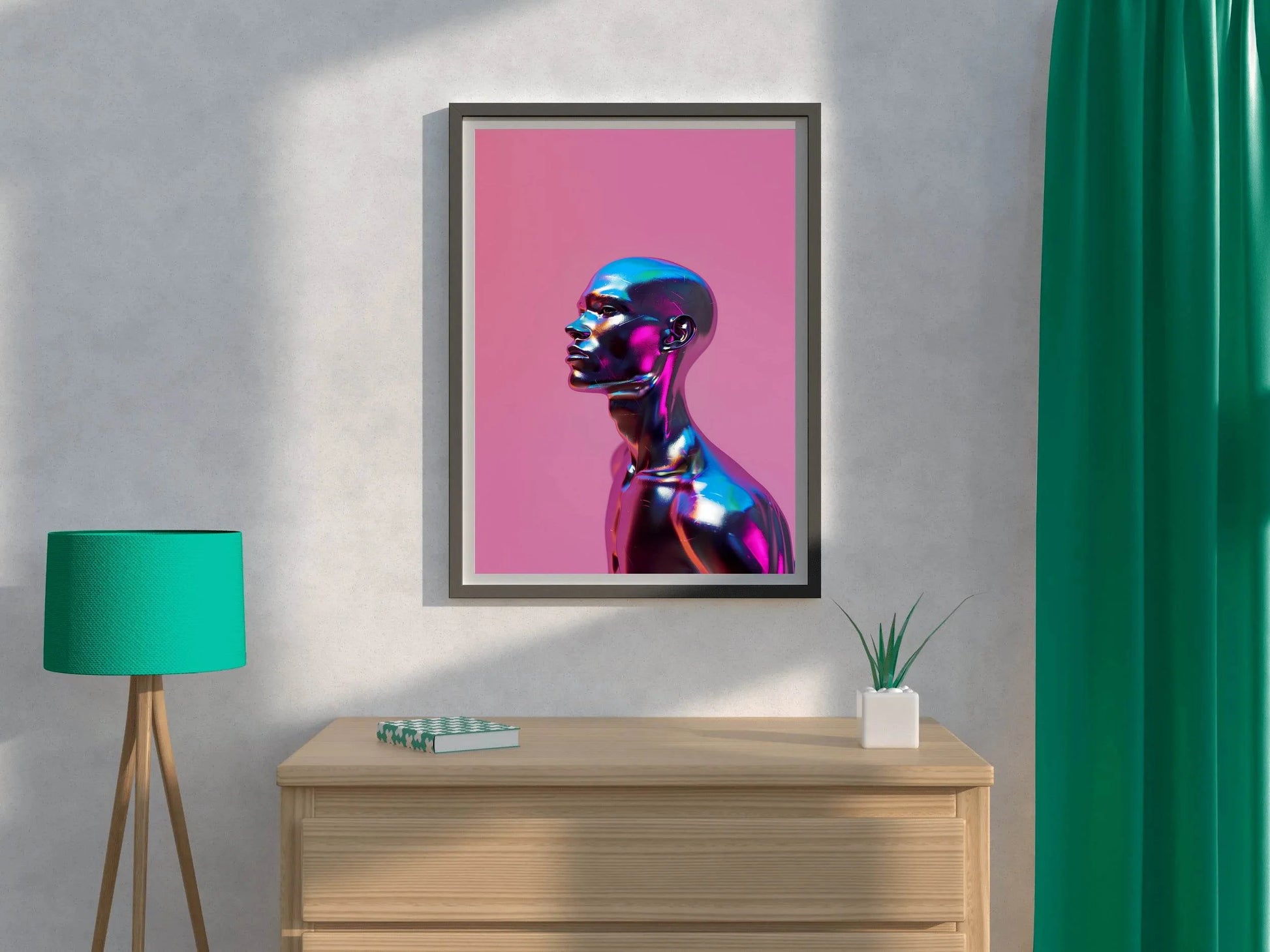 Metallic Human Head Wall Art - beink online art store