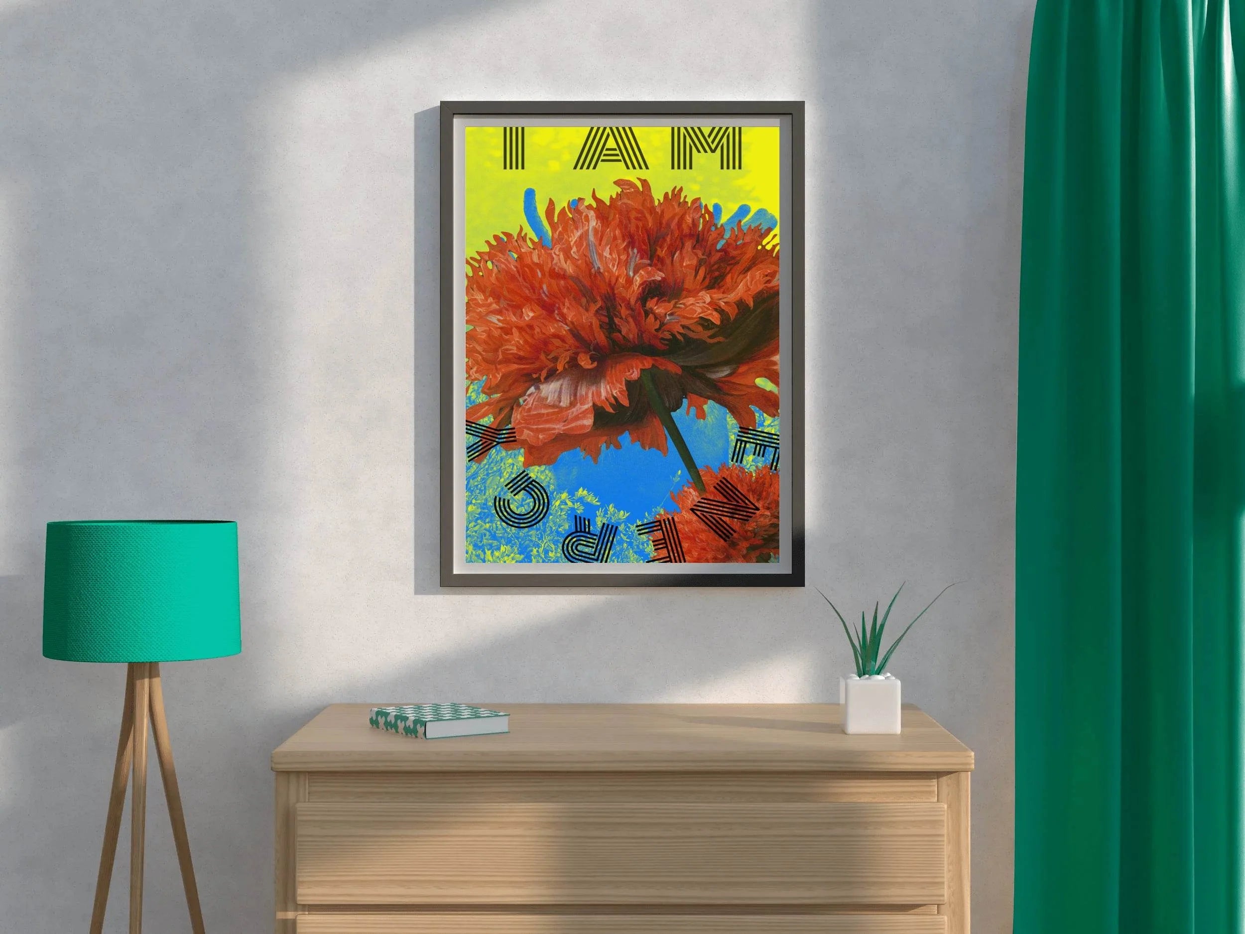 I am Energy - Floral Motivational Wall Art - beink online art store