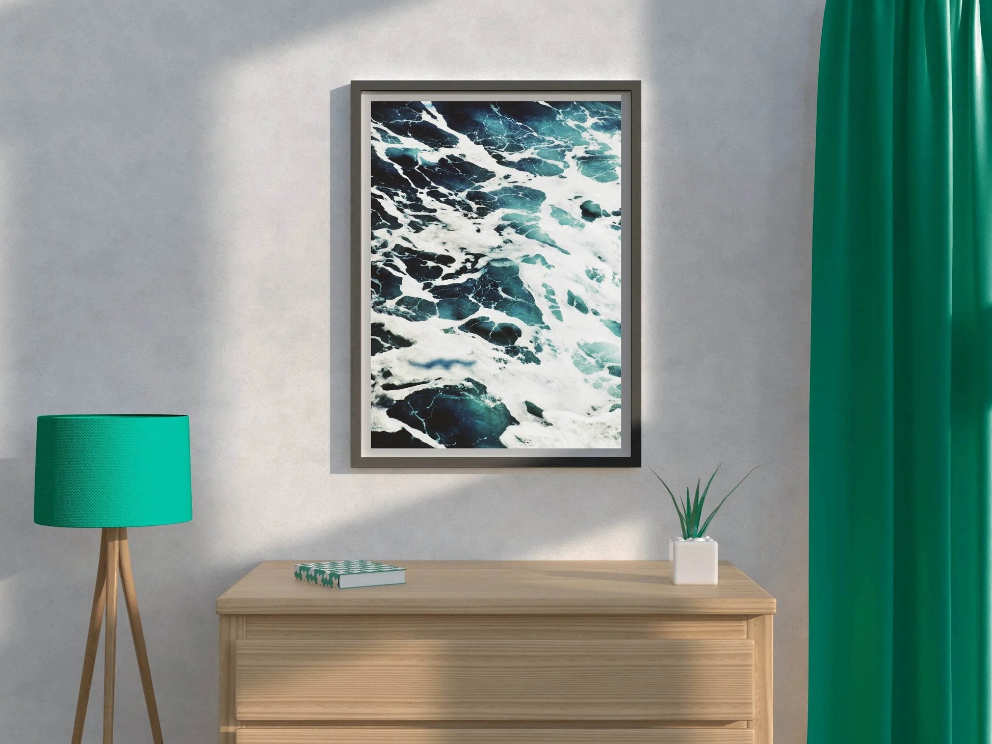 White Sea Waves Abstract Wall Art - beink online art store