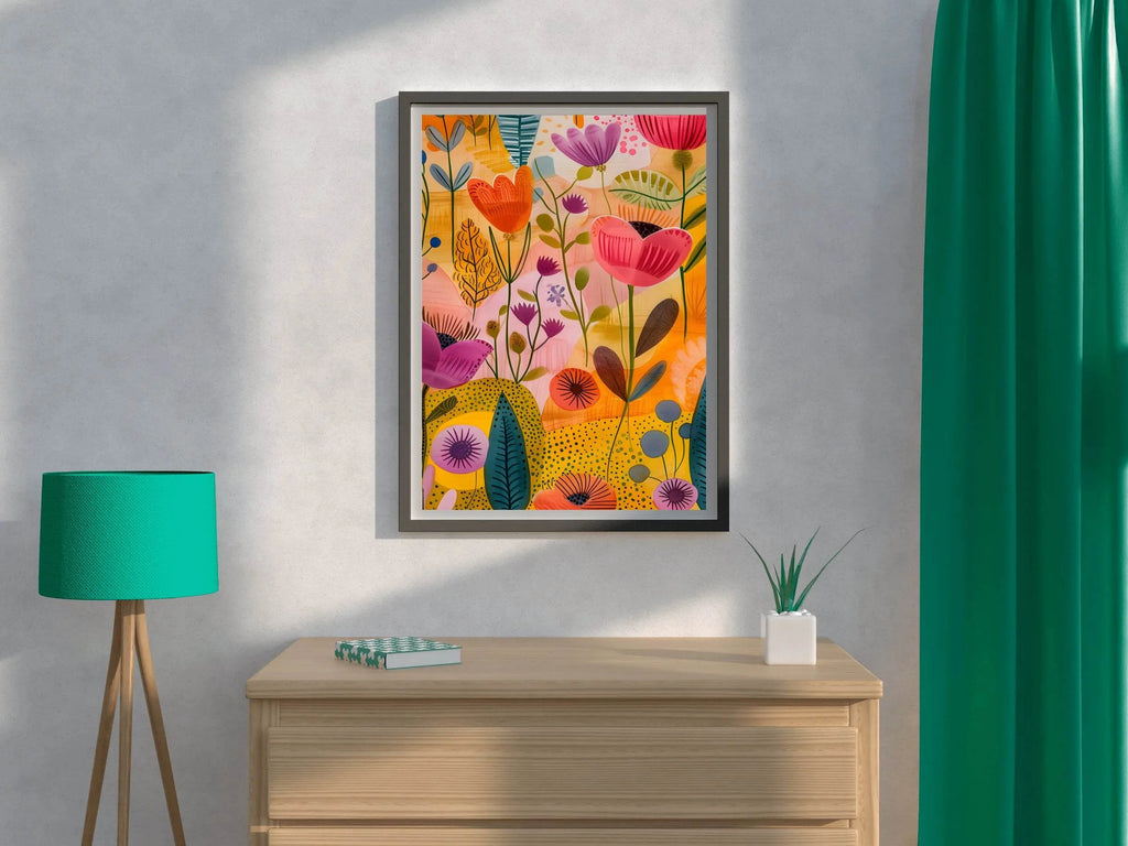 Illustration of Multicolor Flowers Digital Art - beink online art store
