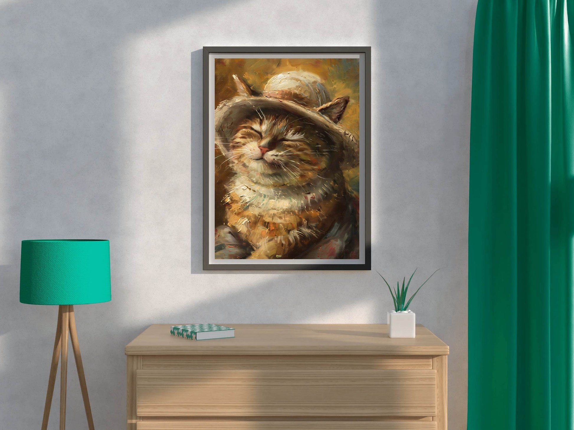 Brush Stroked Painting of Sleepy Cat - beink online art store