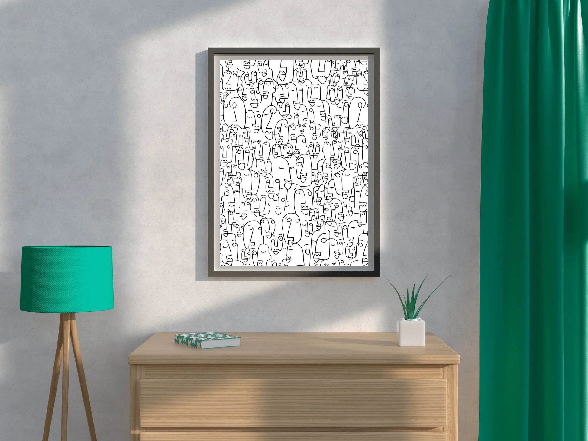 Minimalist Mob - Large Number of Simplified Figures Wall Art - beink online art store