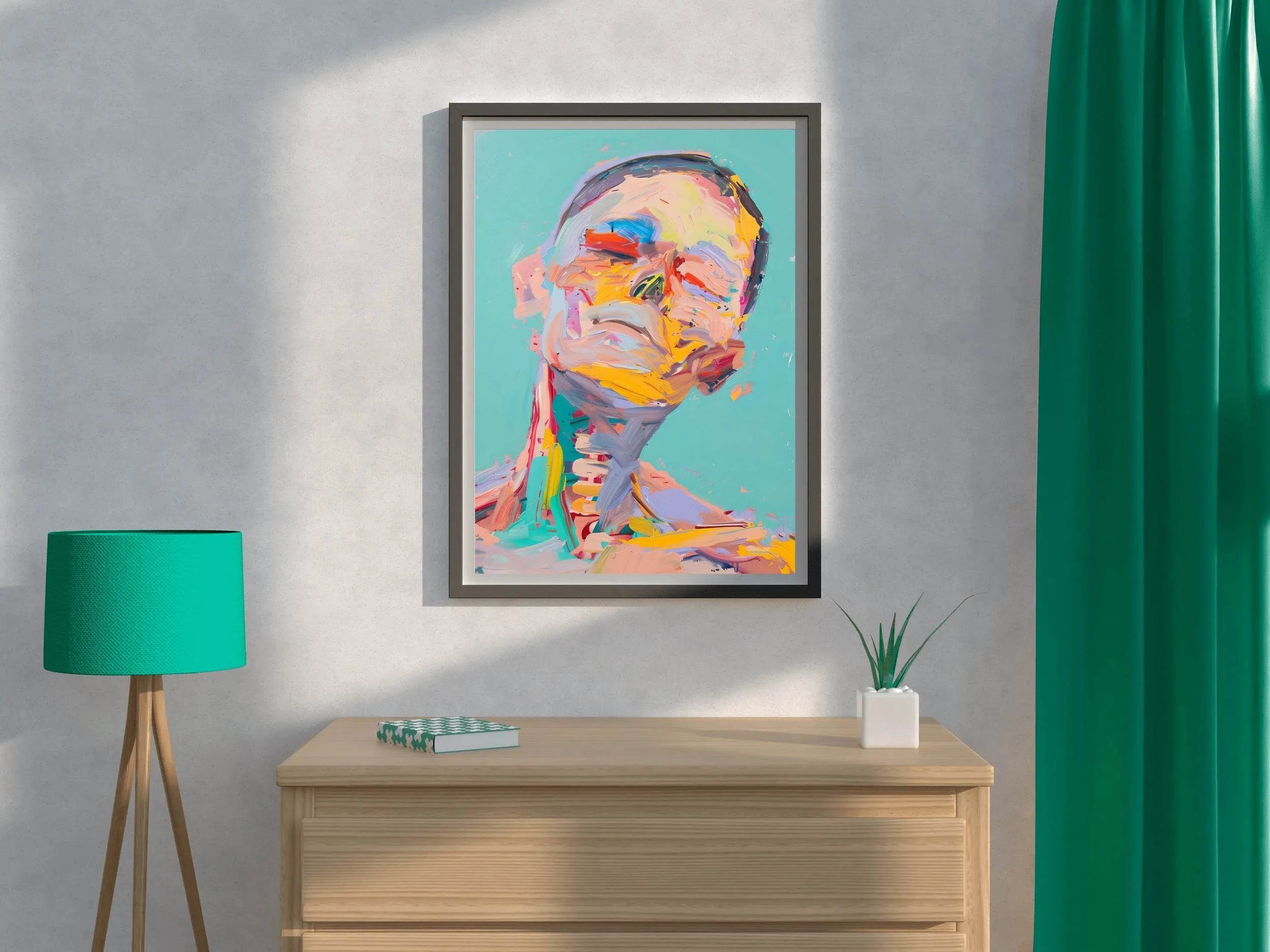 Colorful Face With Brush Strokes Wall Art - beink online art store
