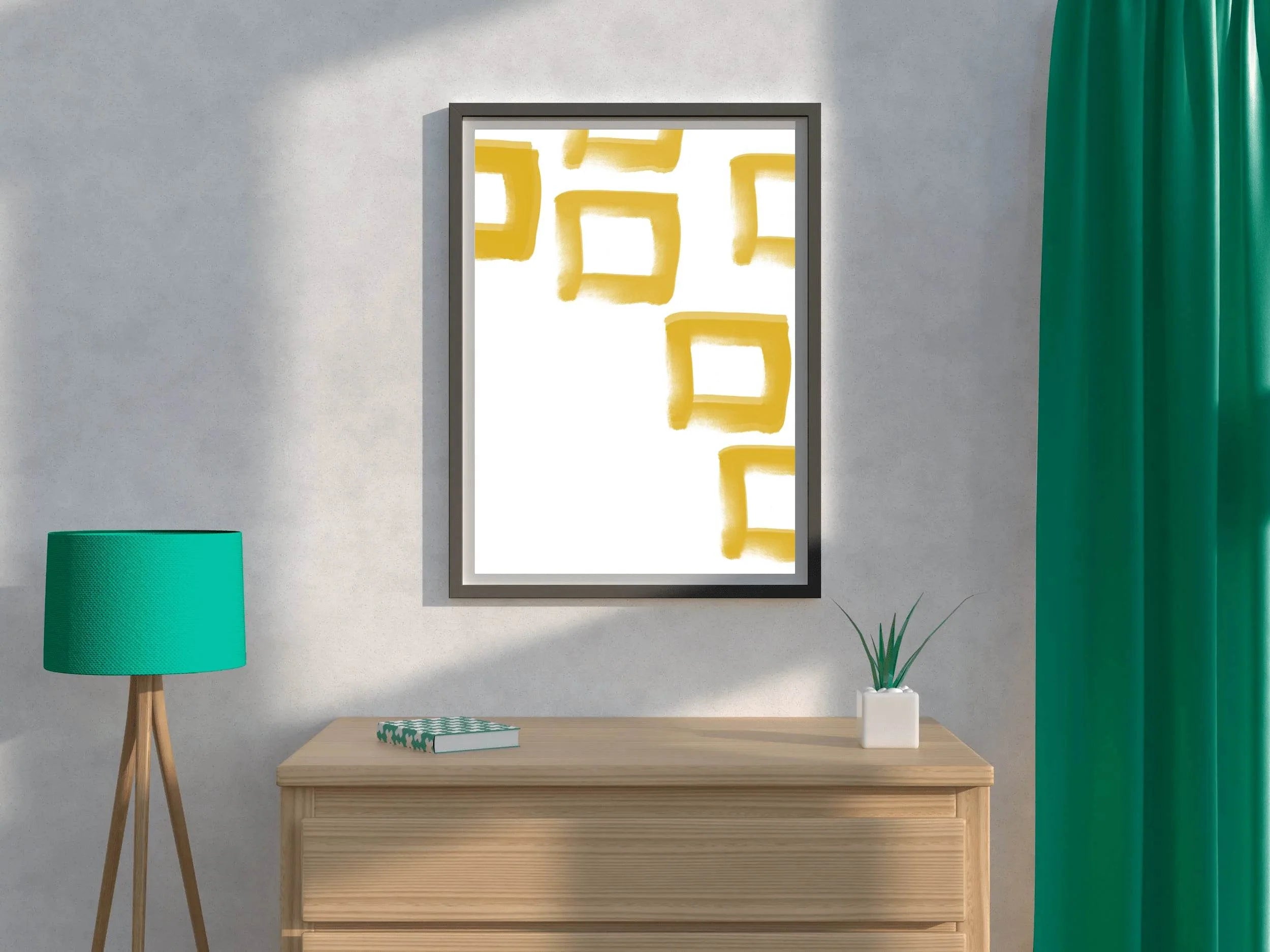 Painting Yellow Cubes Wall Art - beink online art store