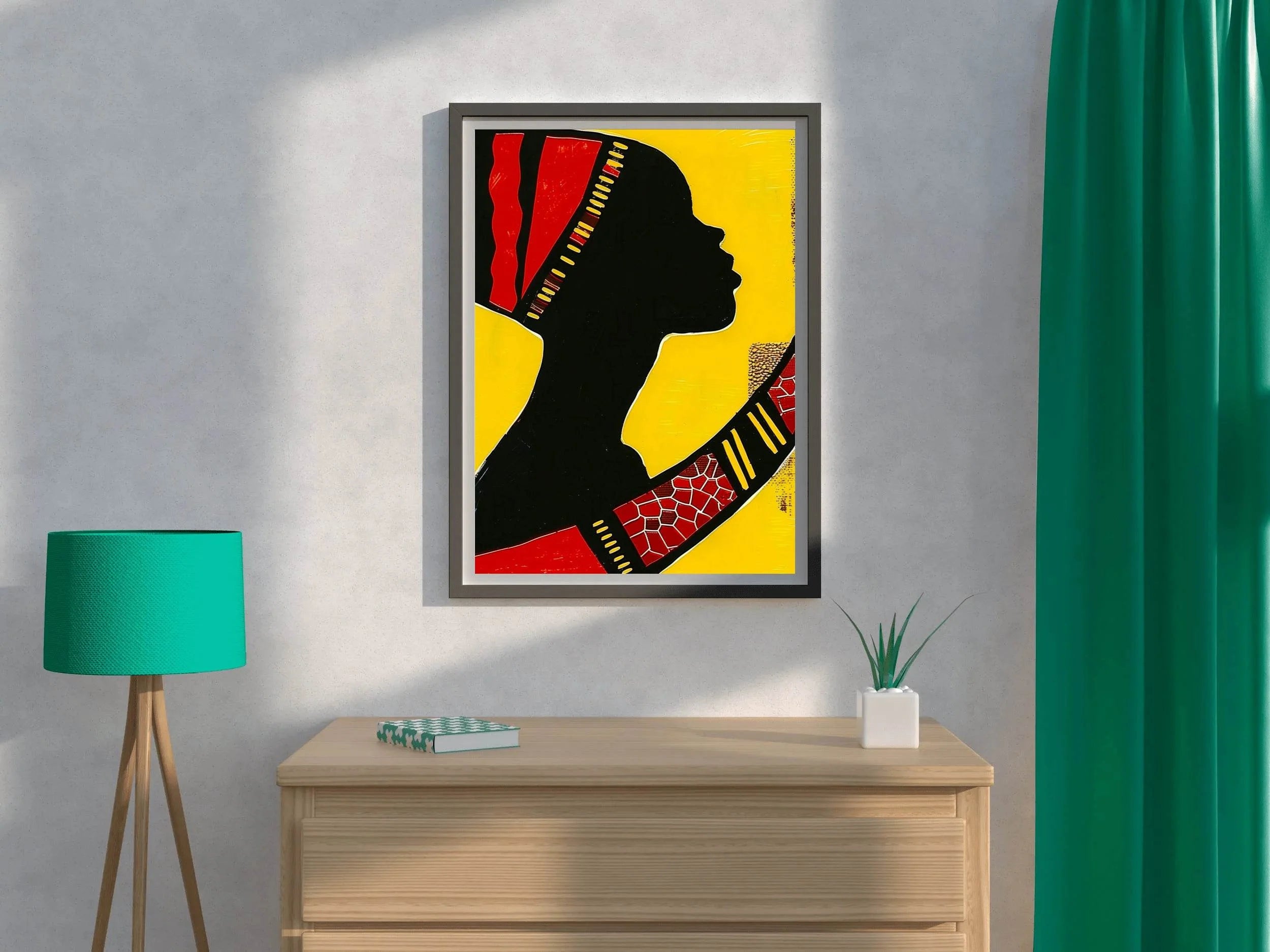 Gold Black Woman Wall Art - beink online art store