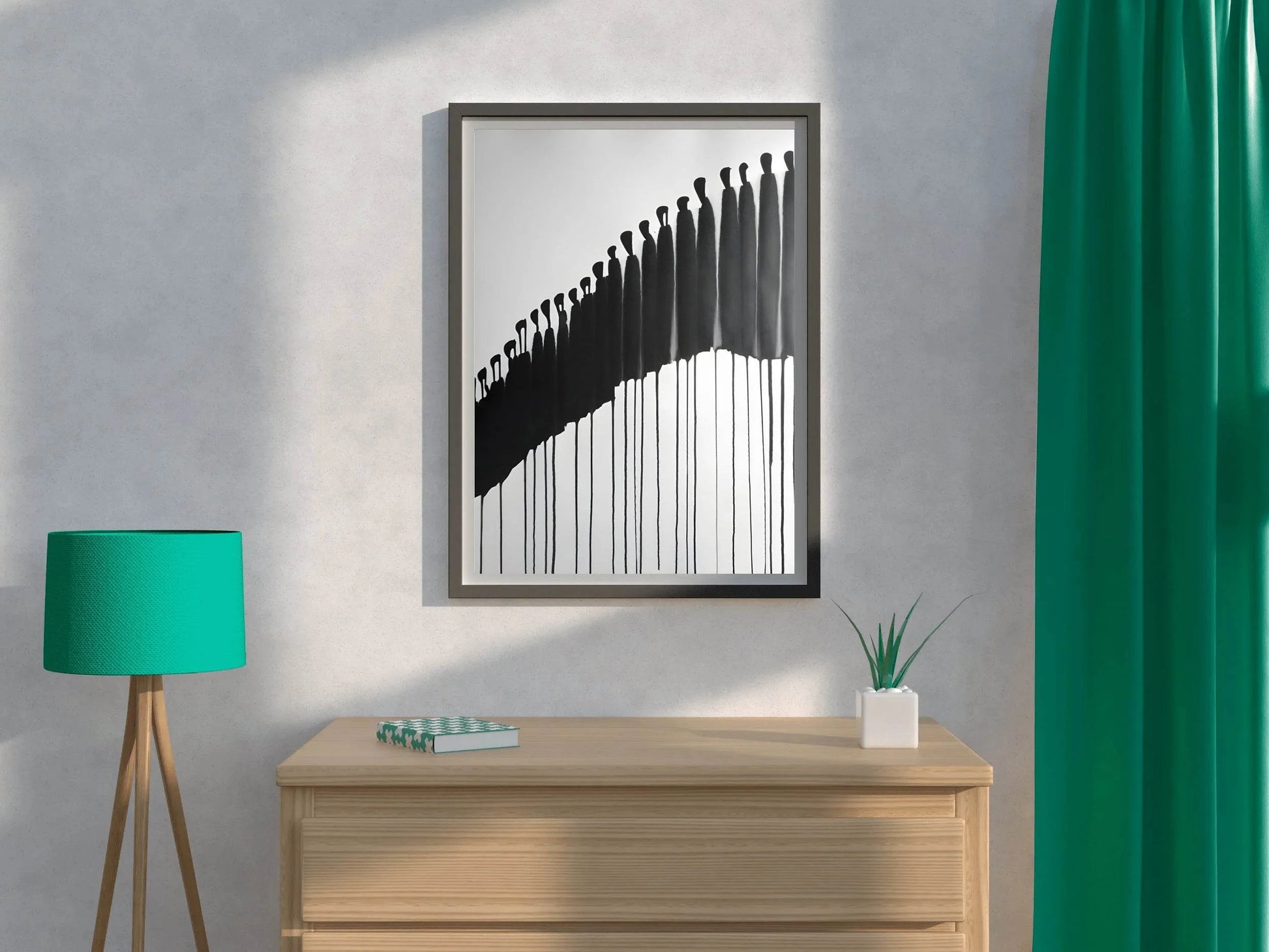 Black and White Figures Modern Wall Art - beink online art store