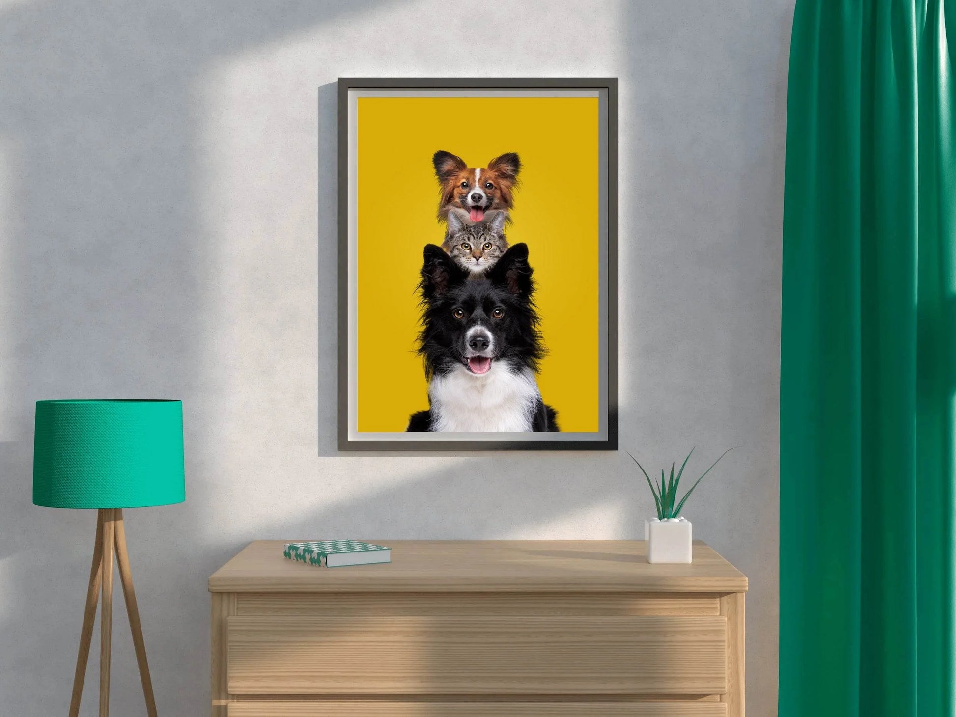 Cute Cat and Dogs Animal Wall Art - beink online art store