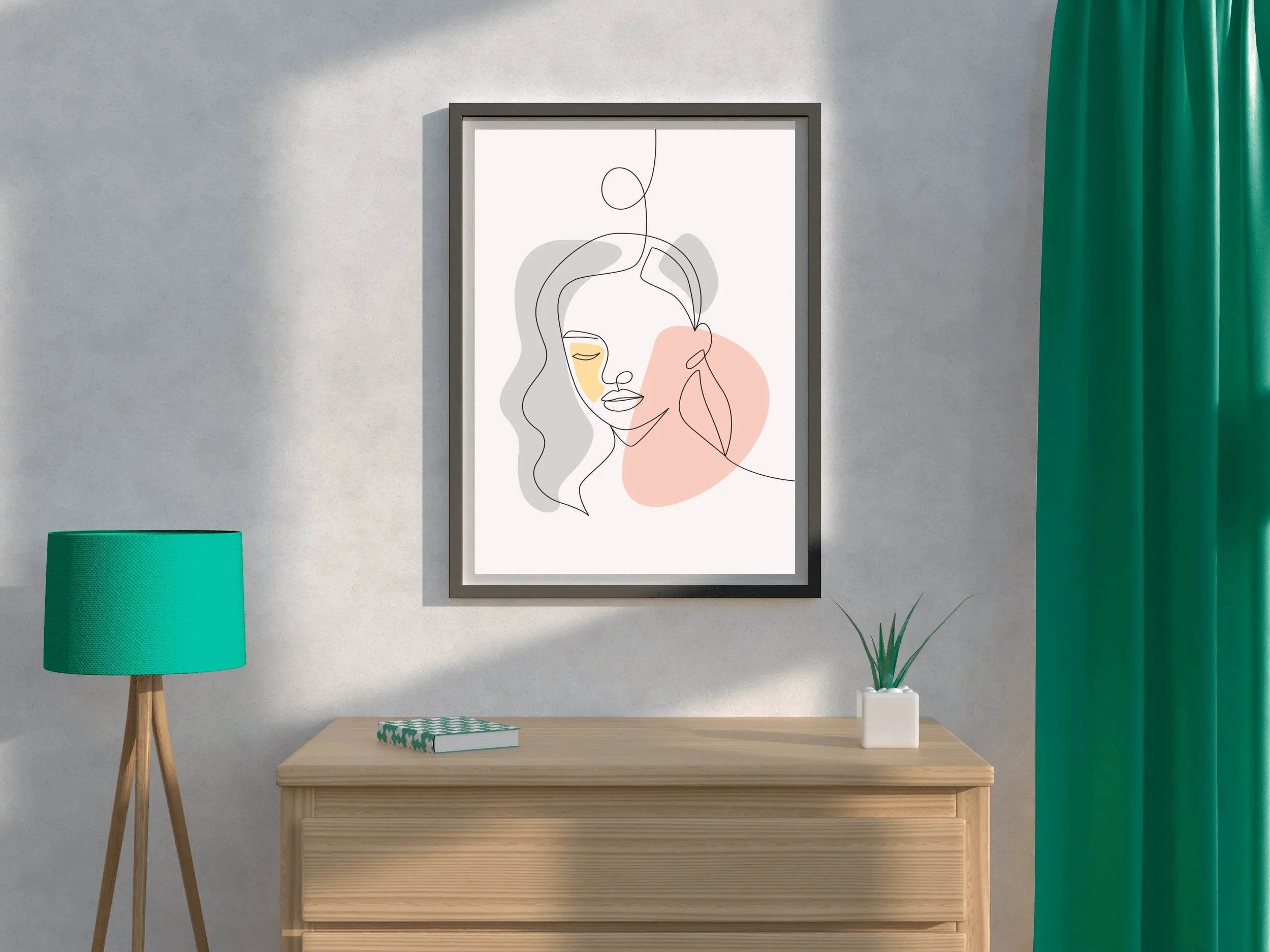 Beautiful Face Design With Minimal Style - beink online art store