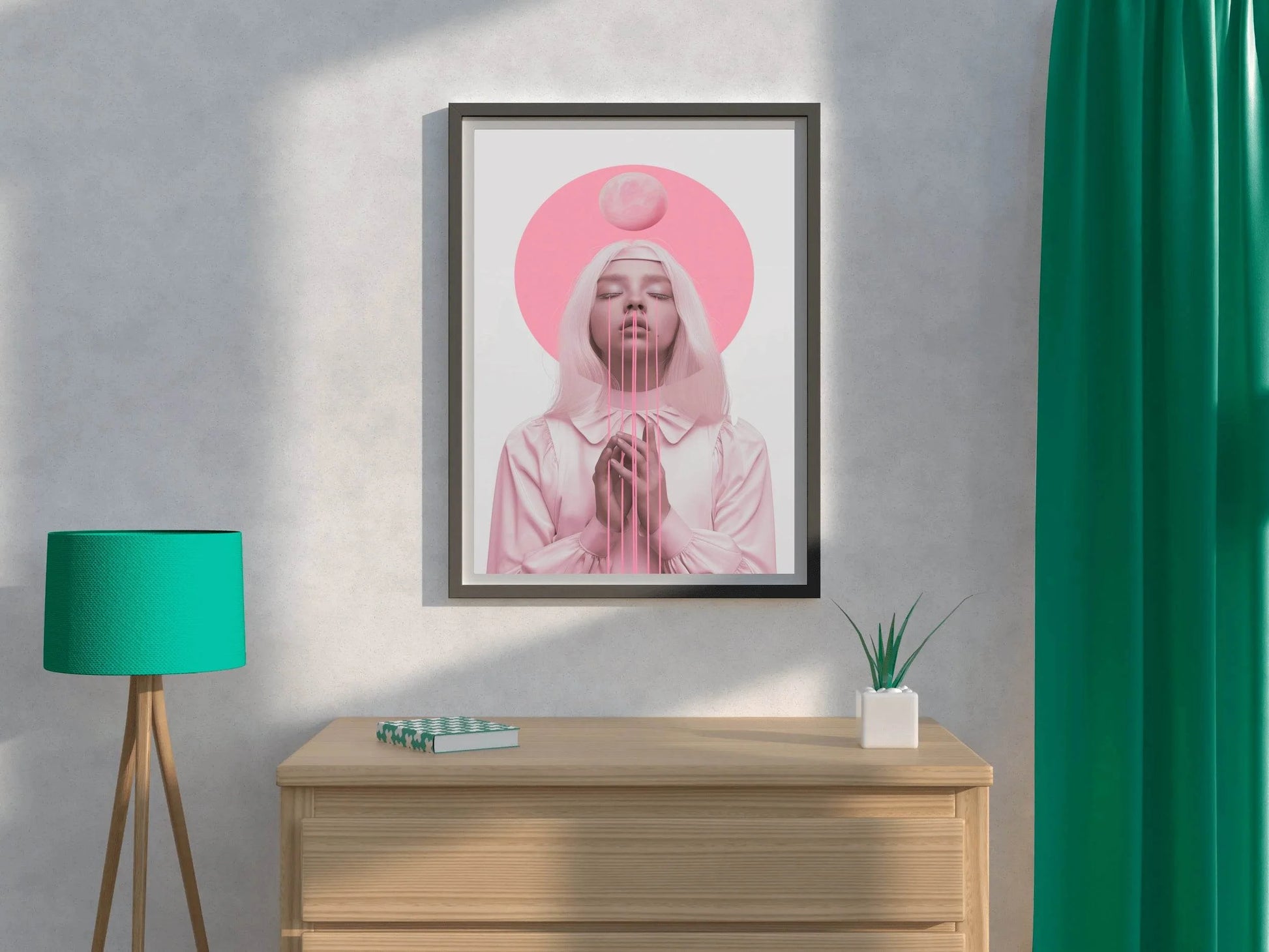 Lady in Pink Modern Wall Art - beink online art store