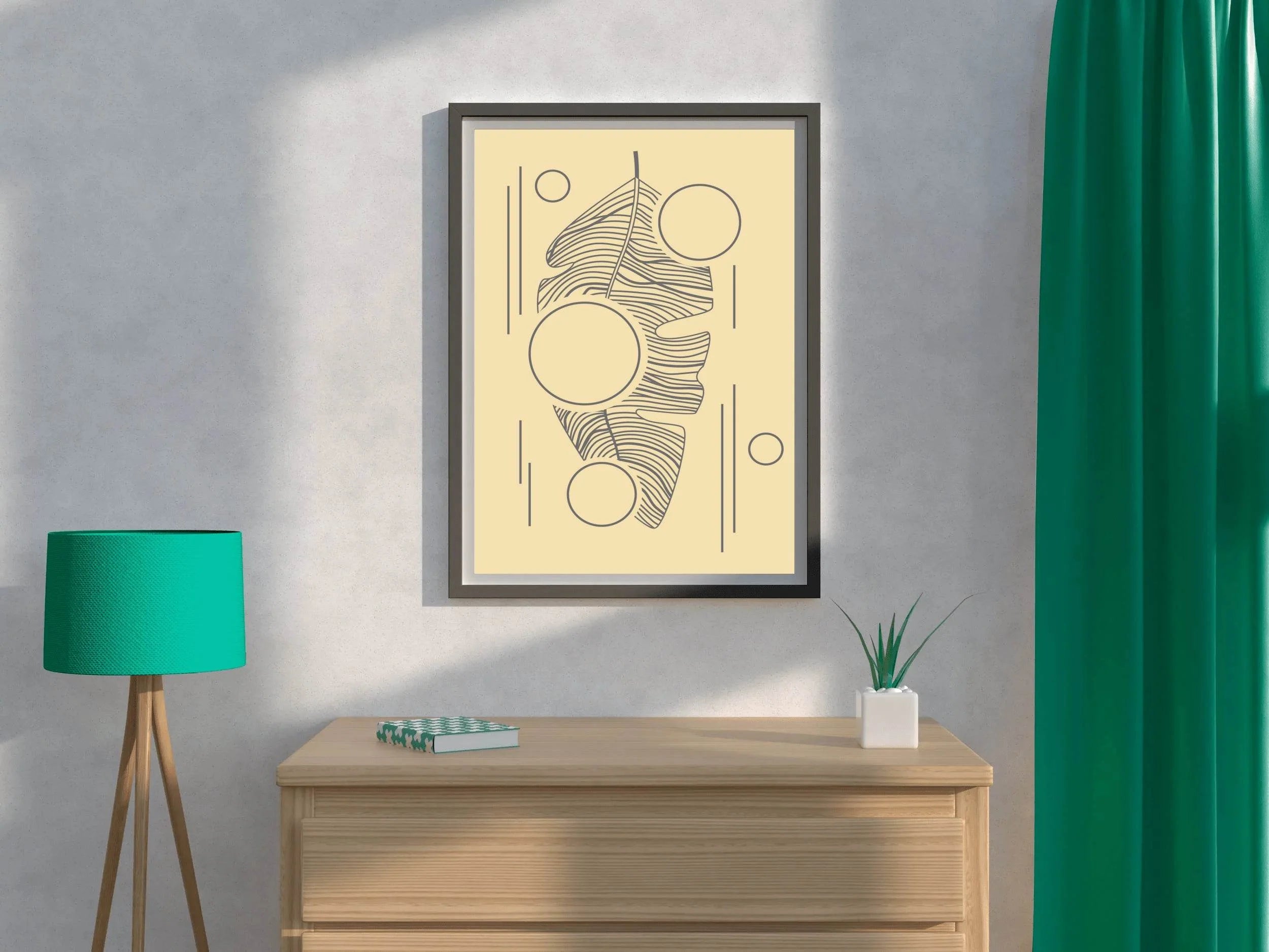 Cone Leaf Minimal Design Wall Art - beink online art store