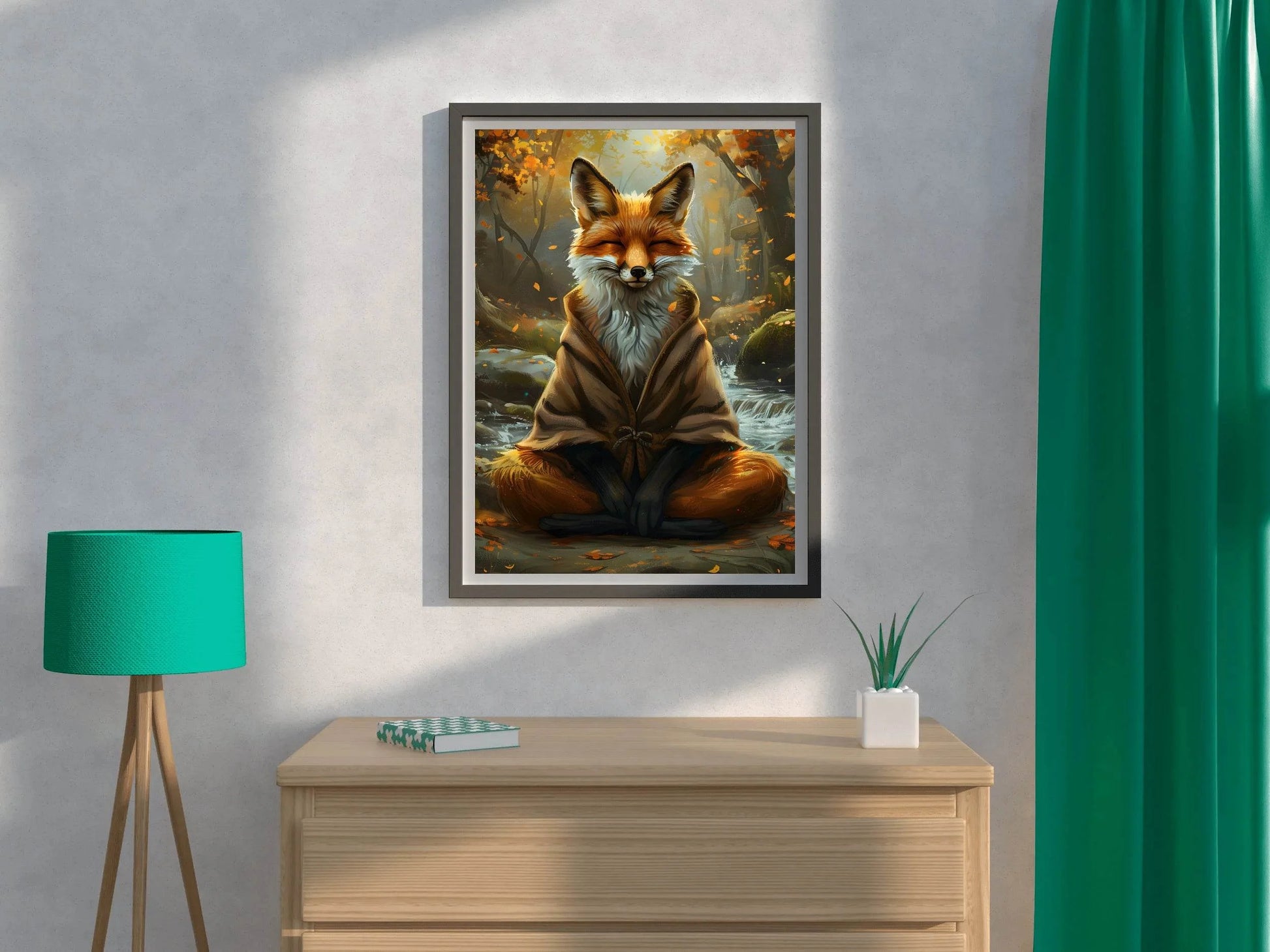 Watercolor Spiritual Fox Animal Wall Art - beink online art store