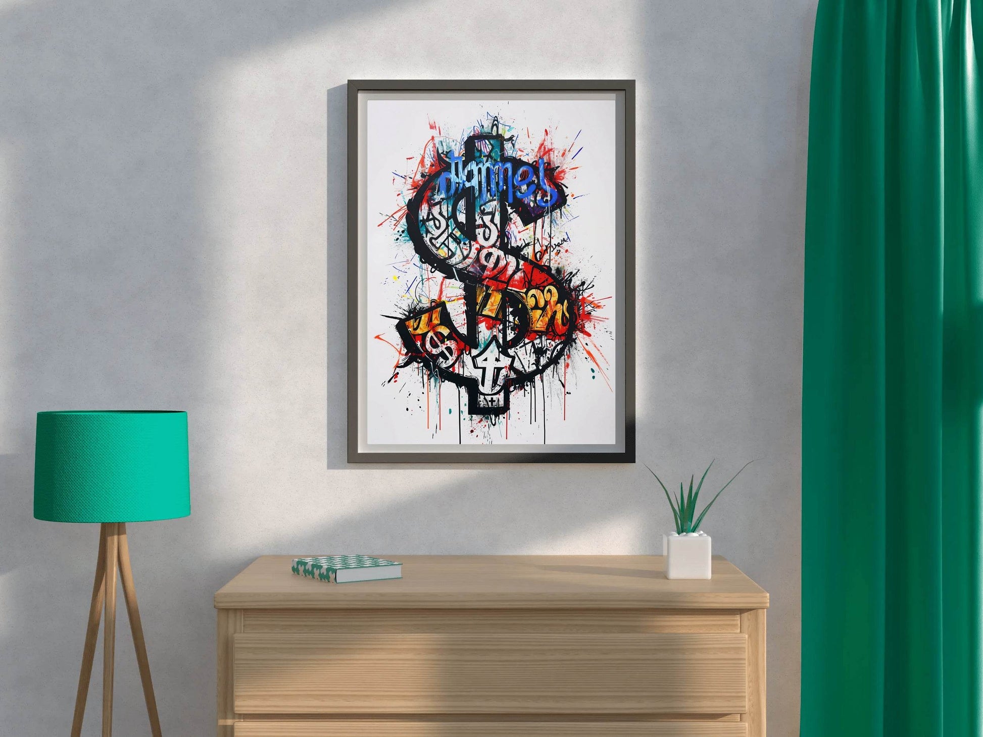Colorful Abstract Dollar Illustration Wall Art - beink online art store