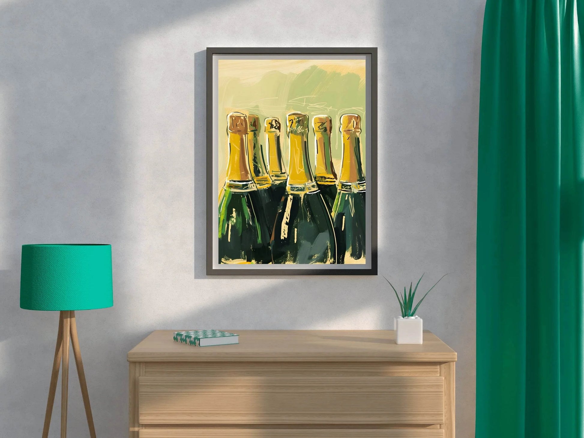 Champagne Bottles Wall Art - beink online art store