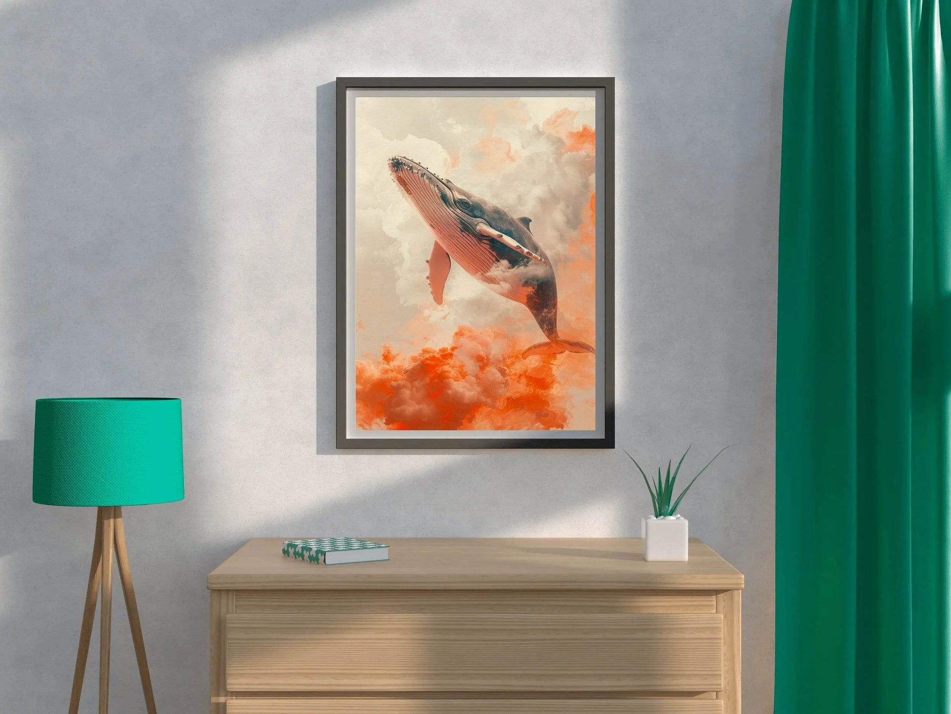 Fantasy Whale in Sky Animal Wall Art - beink online art store